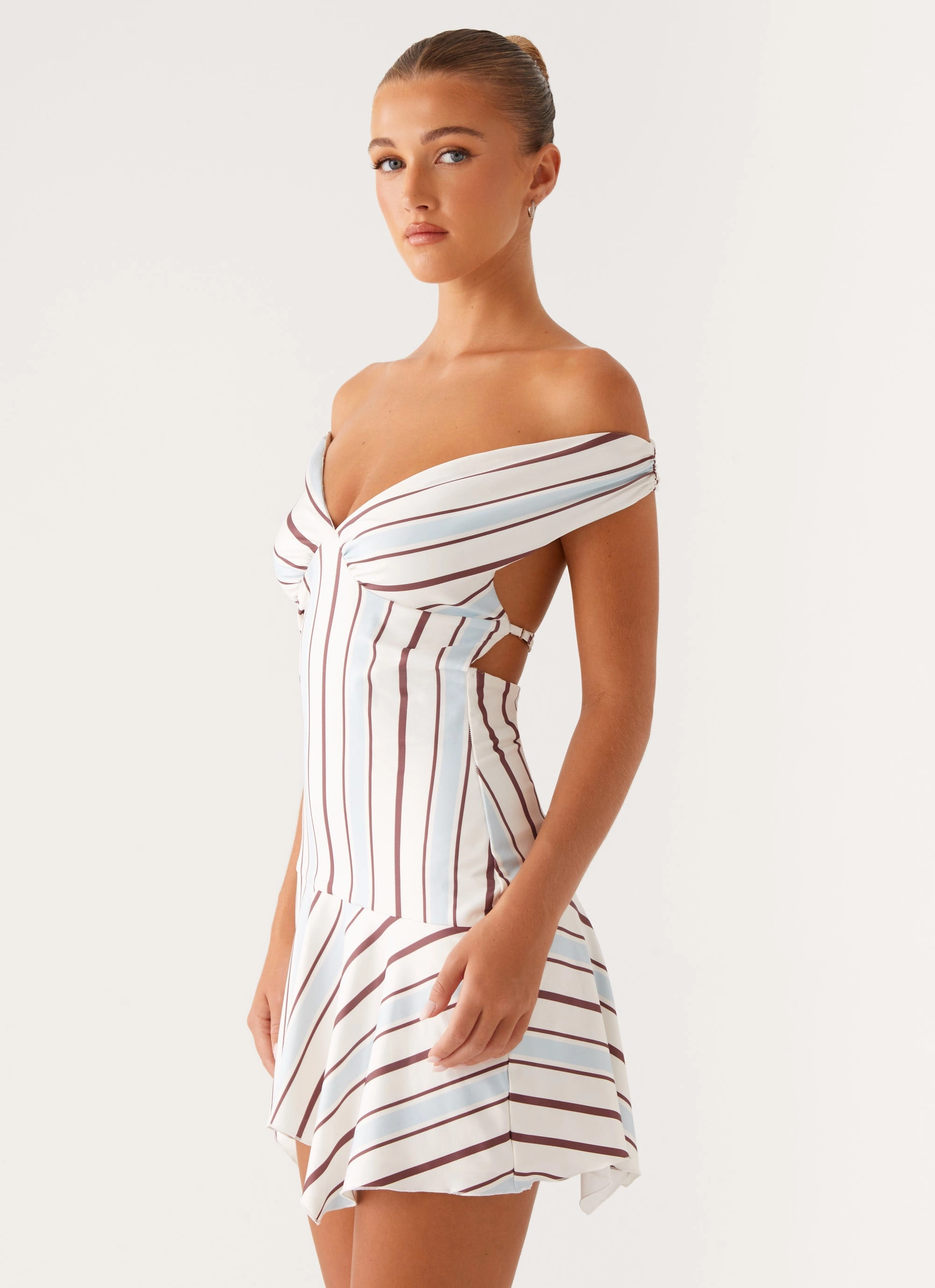warm tones Kirby Mini Dress - Blue Stripe