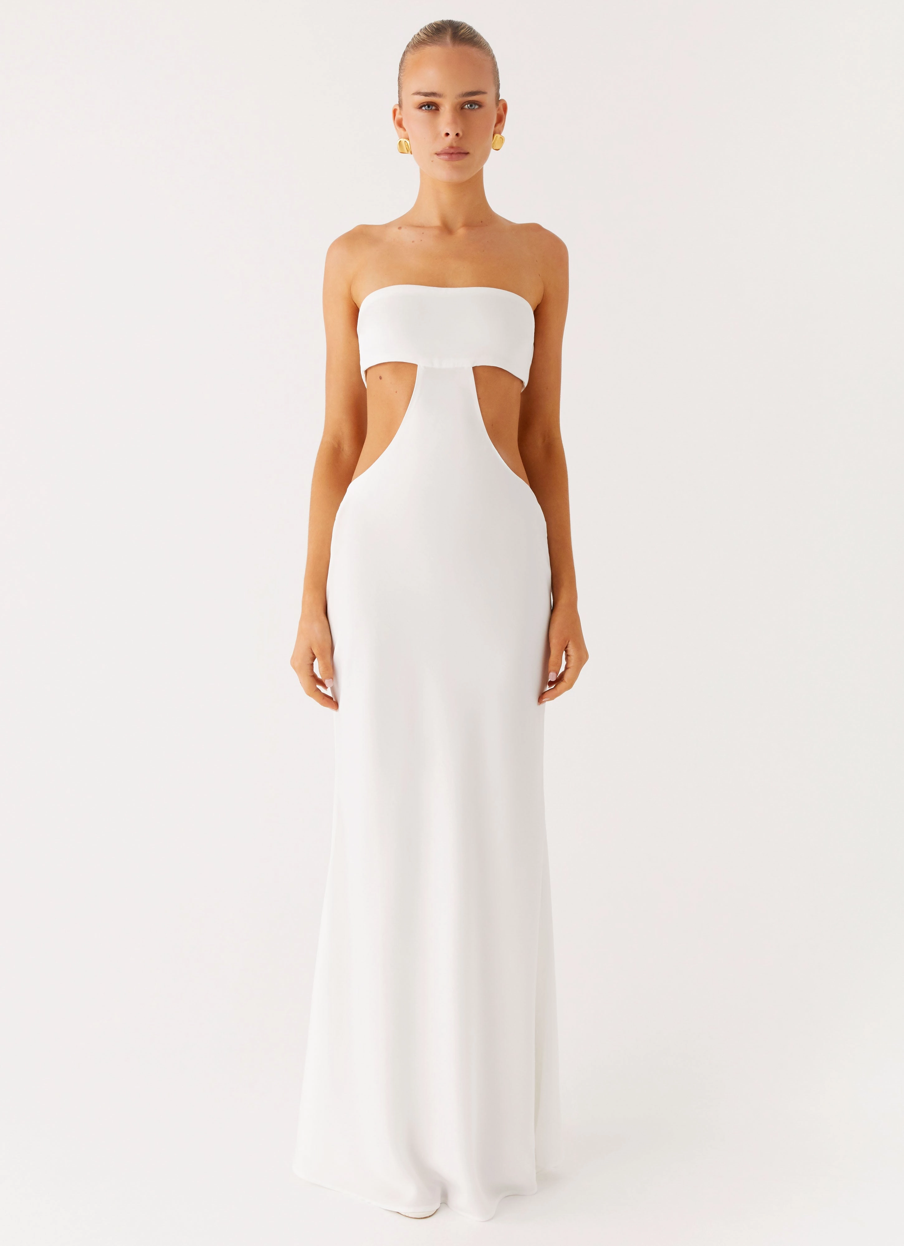Kiss Me Cut Out Maxi - Ivory hypoallergenic Polished and Elegant