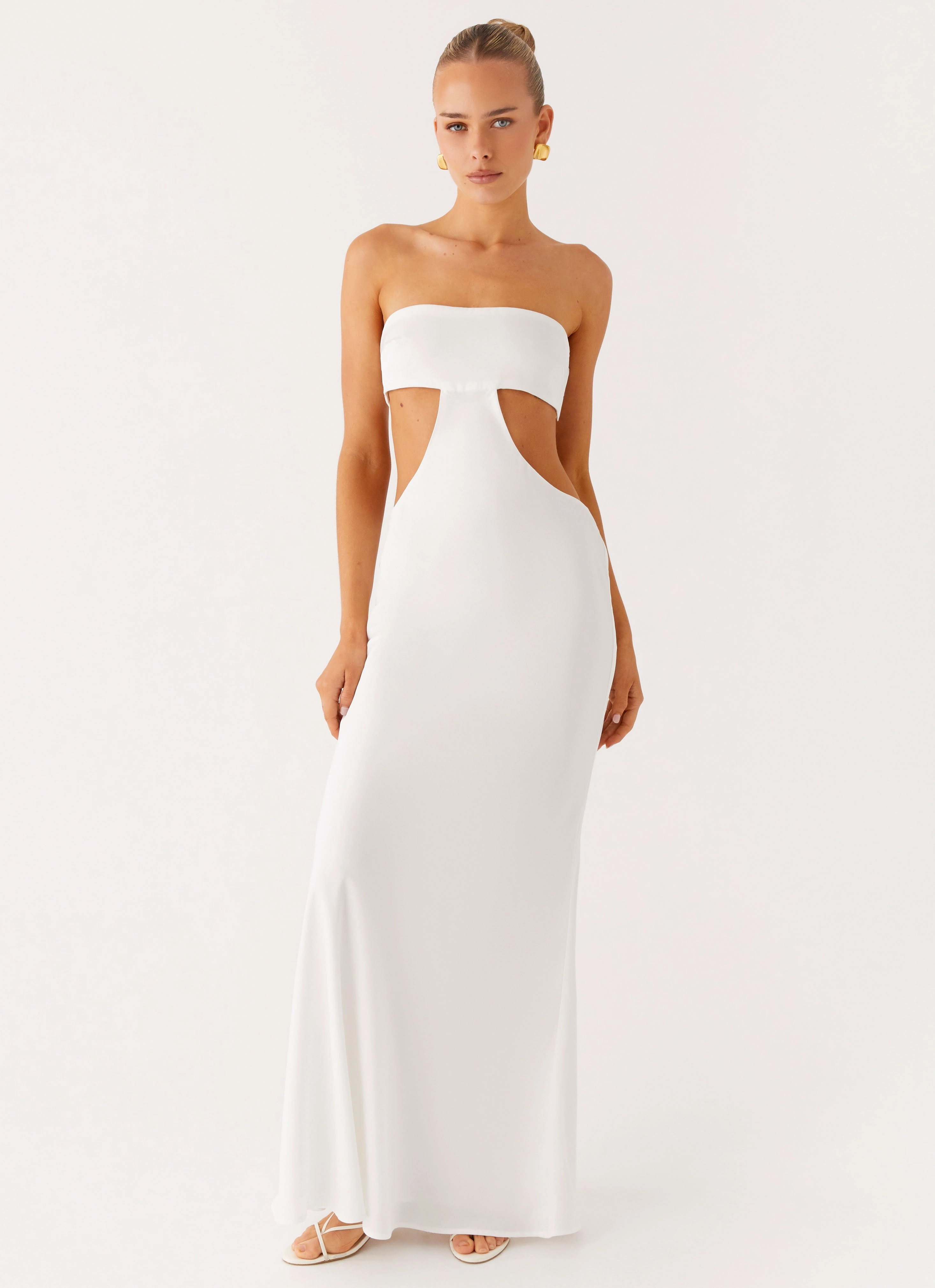 Stylish Look Timeless slip dress Kiss Me Cut Out Maxi - Ivory