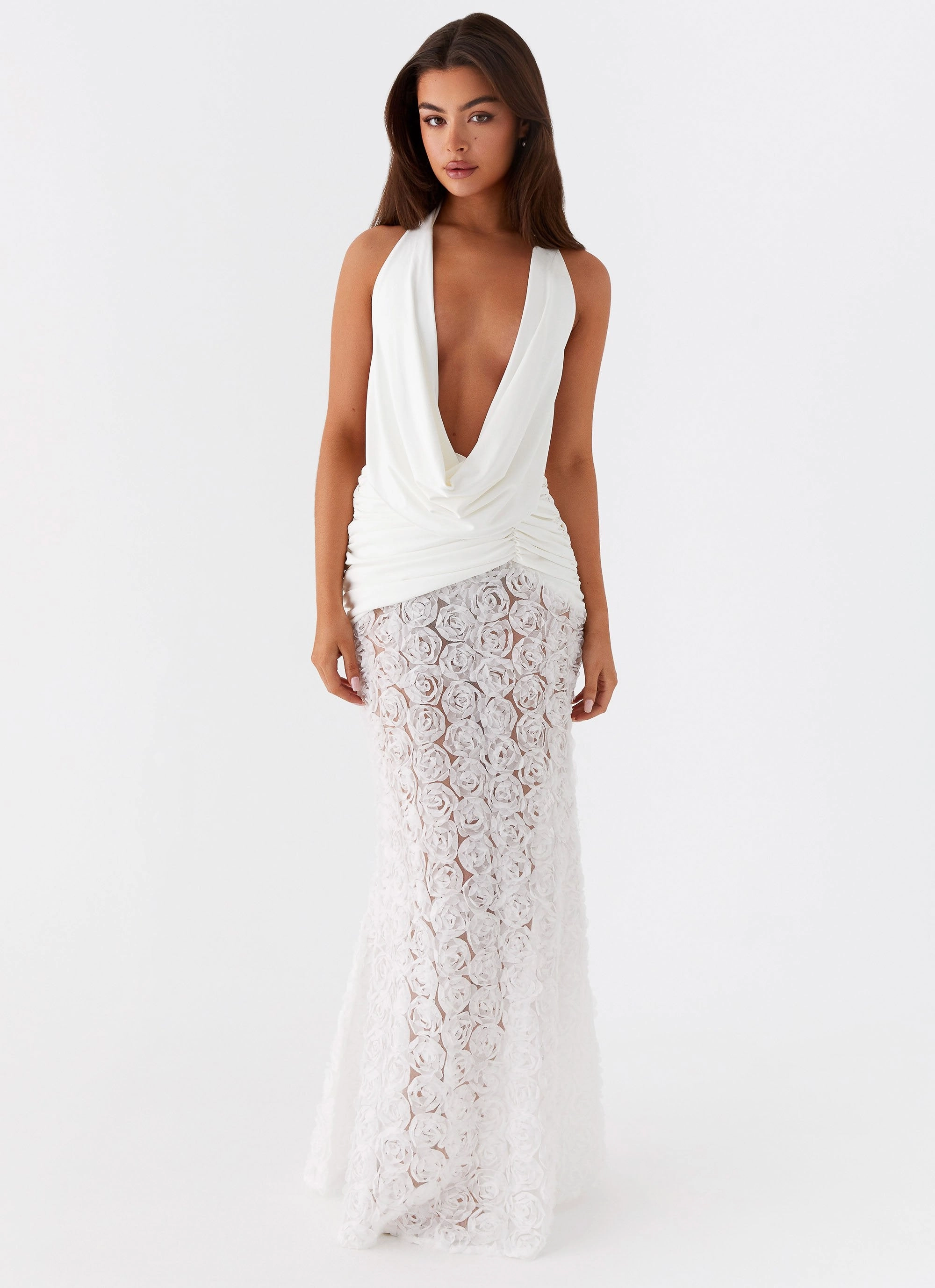 HypoallergenicFiber Kita Textured Maxi Dress - White
