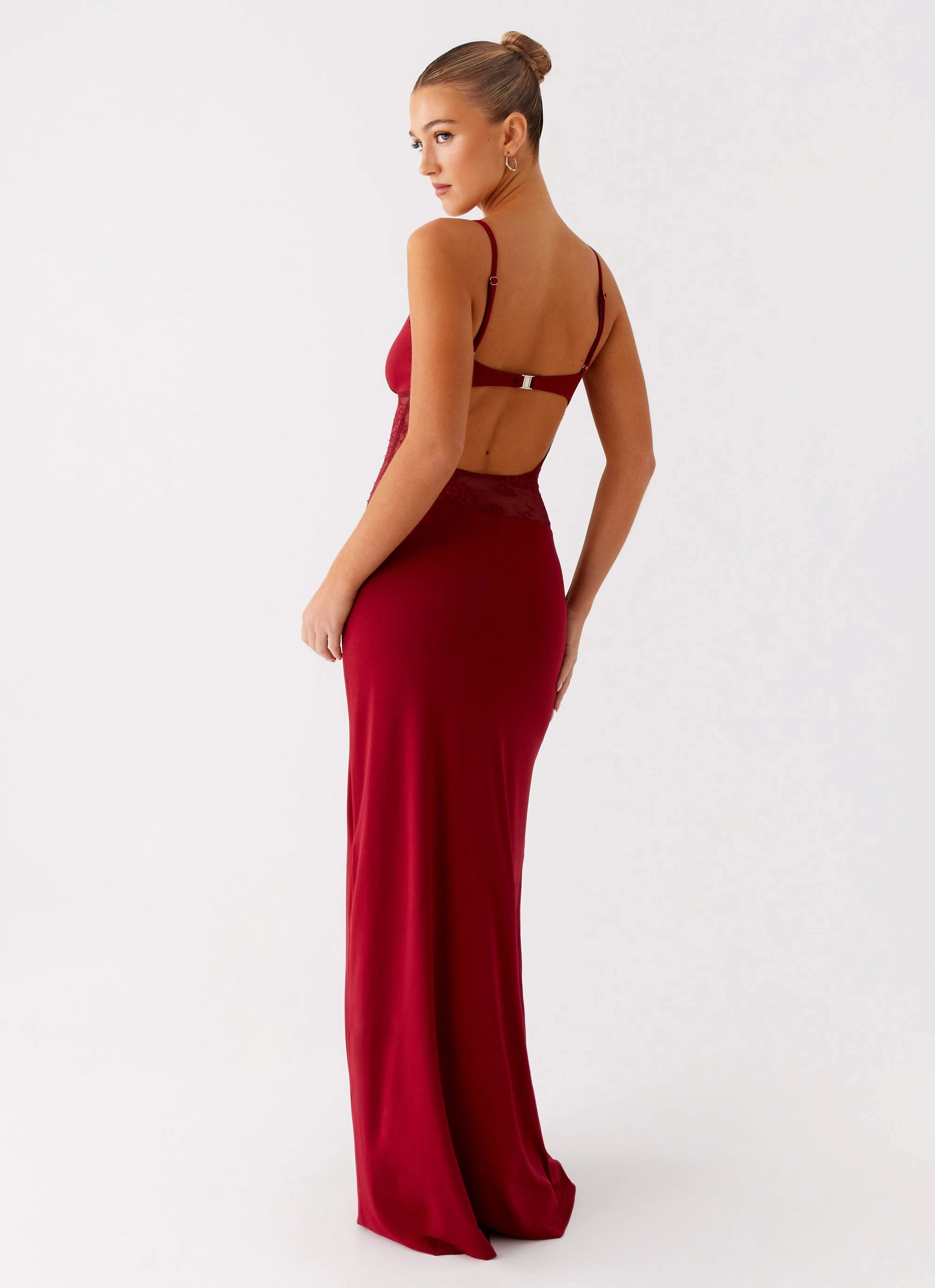 WideCollarDesign Classic and Chic Envy Maxi Dress - Maroon