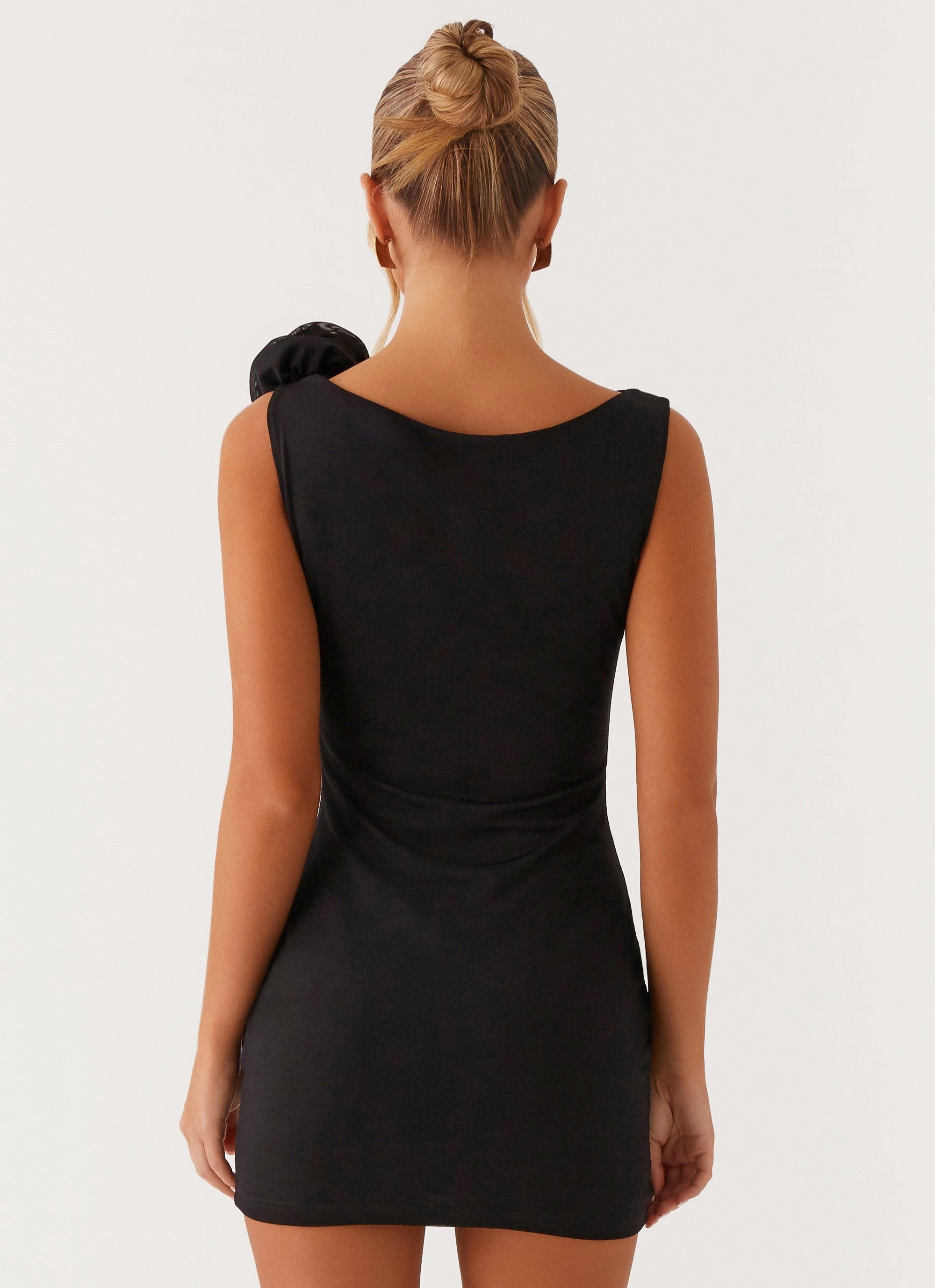 Portland Mini Dress - Black Lightweight Material Subtle Flow