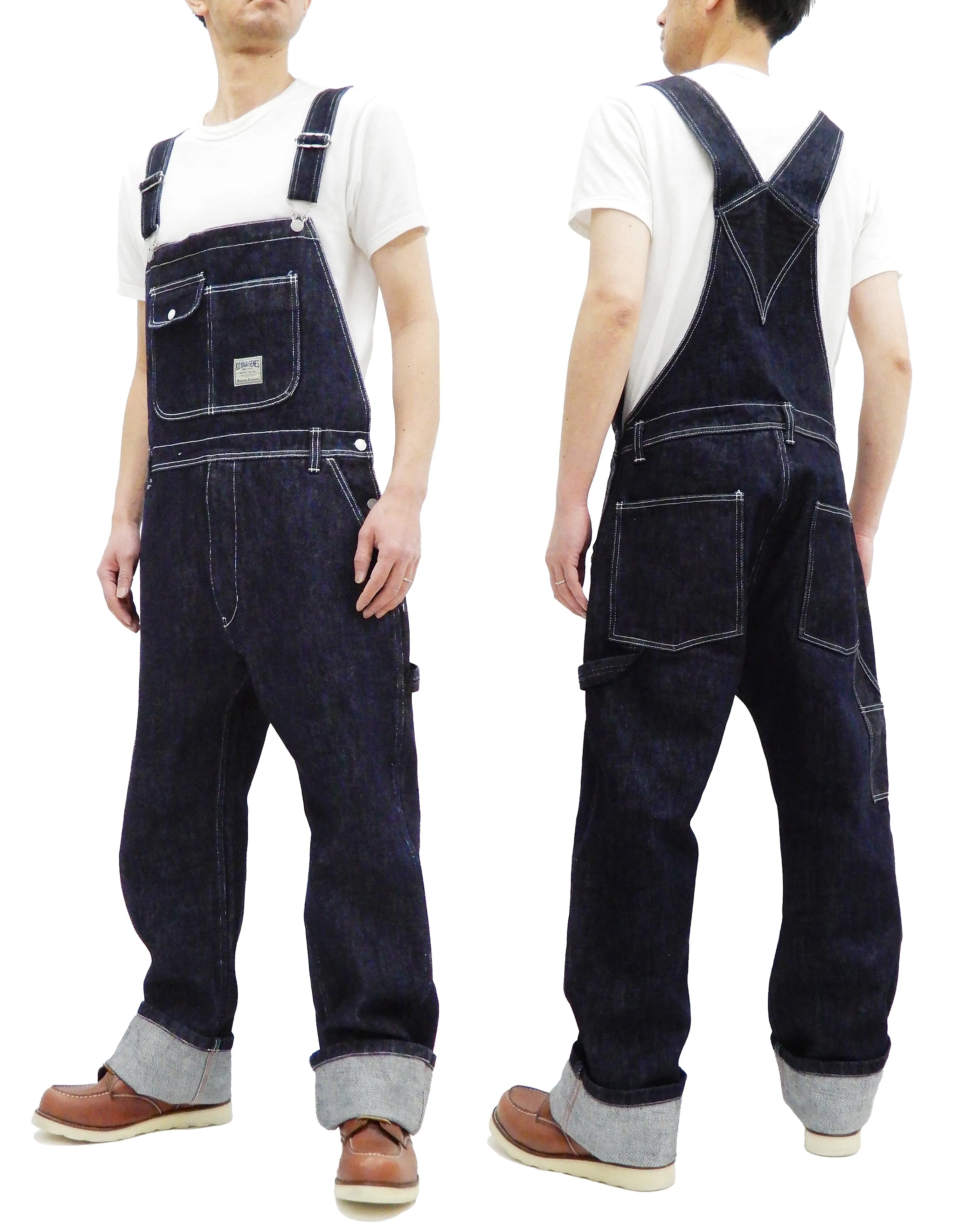Kojima Genes Overalls Men's Casual 21 oz. Ultra Heavy Indigo Denim Bib Overall RNB-1321 rnb1321