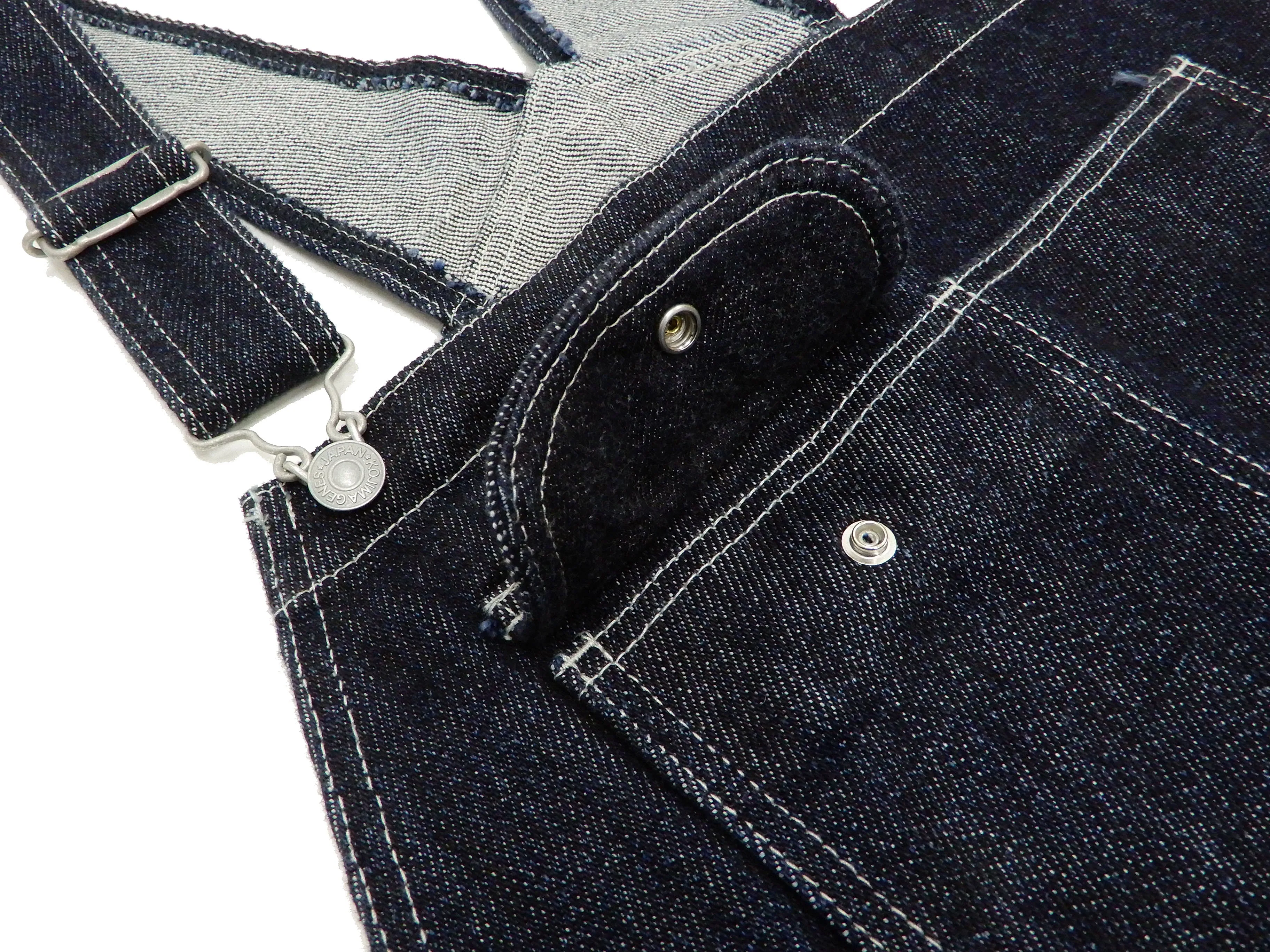 Kojima Genes Overalls Men's Casual 21 oz. Ultra Heavy Indigo Denim Bib Overall RNB-1321 rnb1321