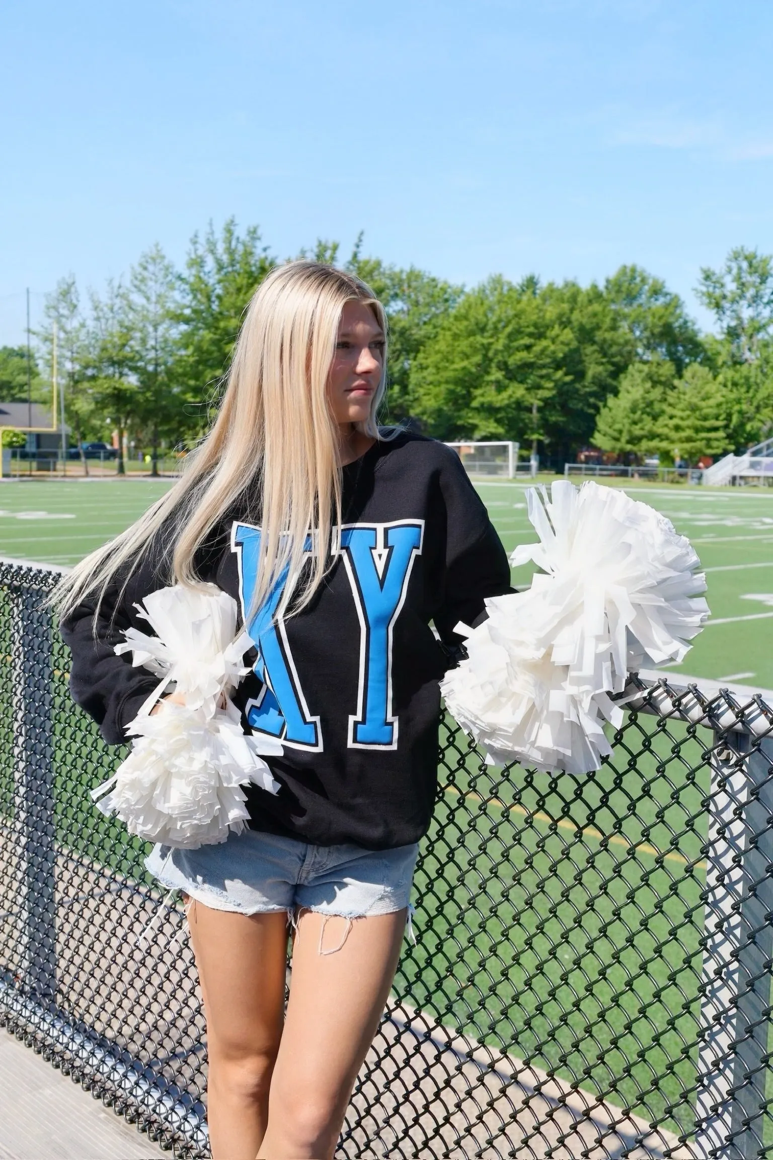 KY Puff Glitter Sweatshirt Breathable Linen Blend Water Repellent Finish