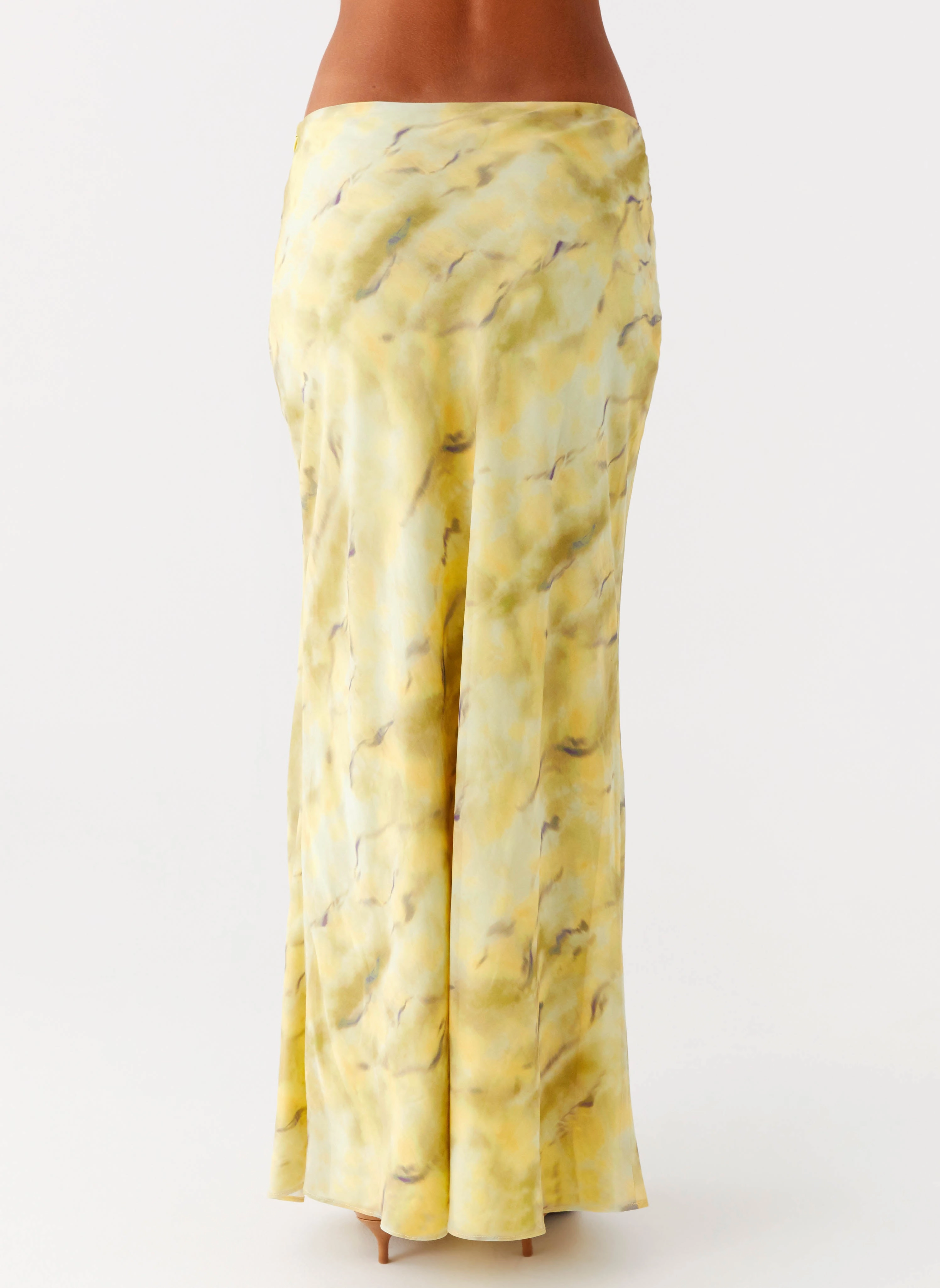Kylo Low Rise Maxi Skirt - Yellow Tie Dye Sport Fit Dark wash