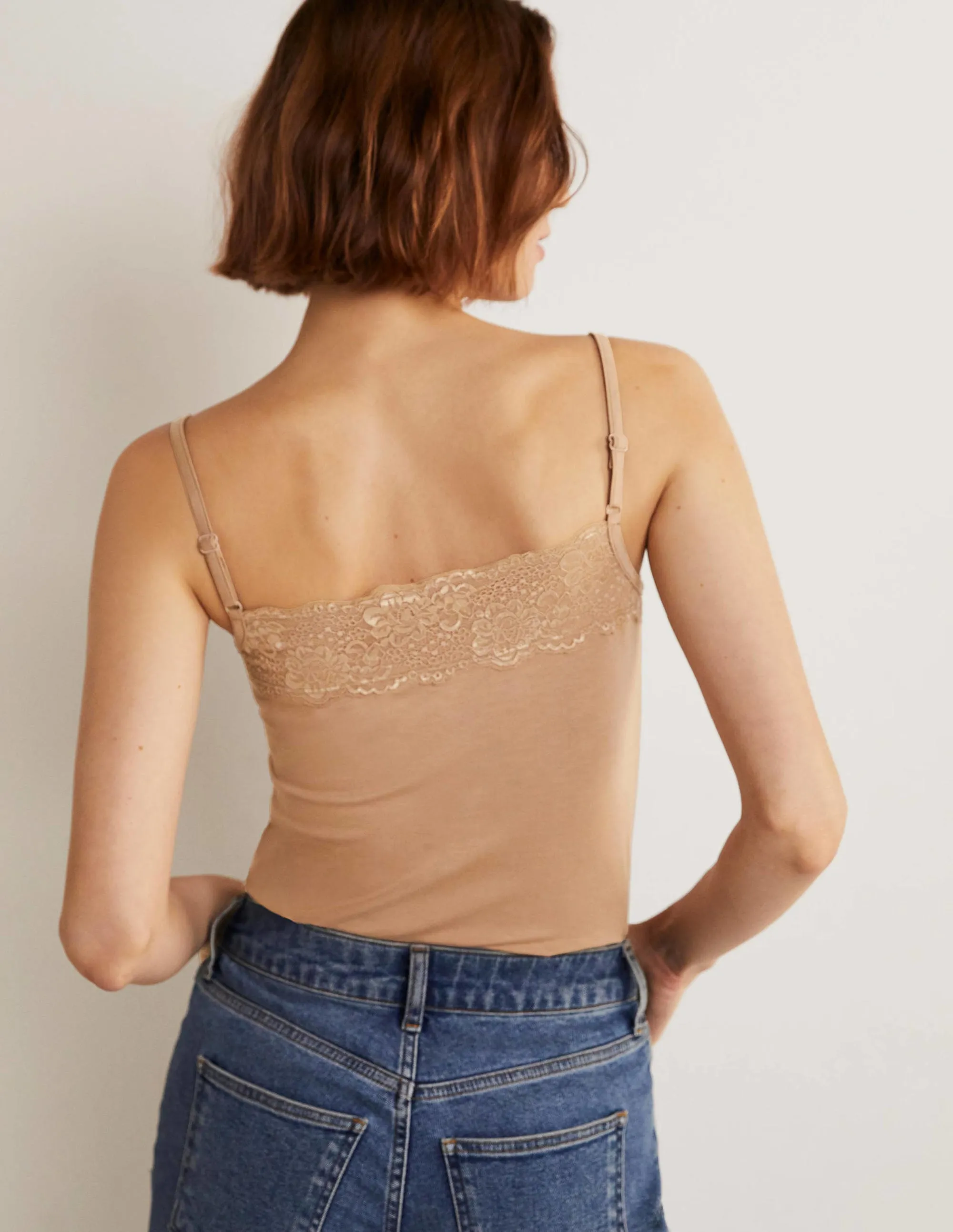 Lace Cami Top-Light Brown