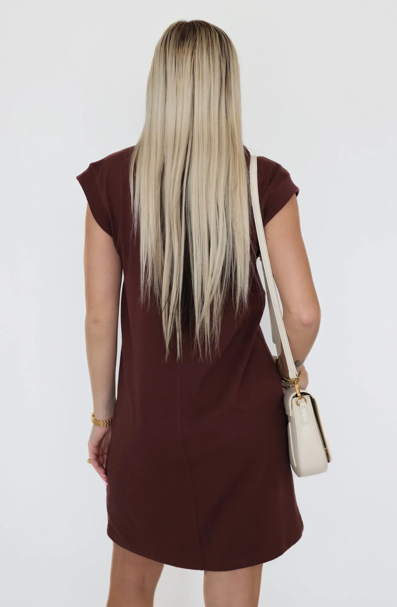 Soft fabric piece Routine Shift Mini Dress