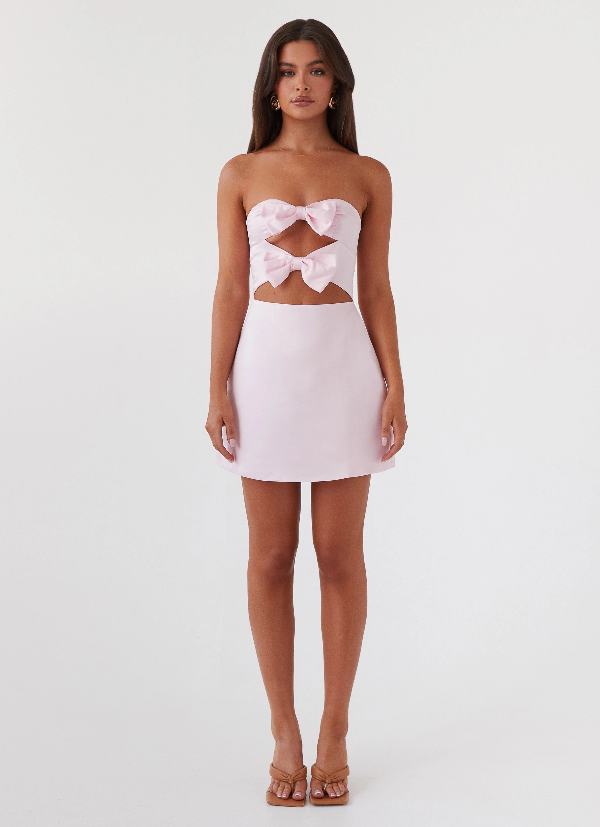 Date Vibe Girl Crush Bow Mini Dress - Pink