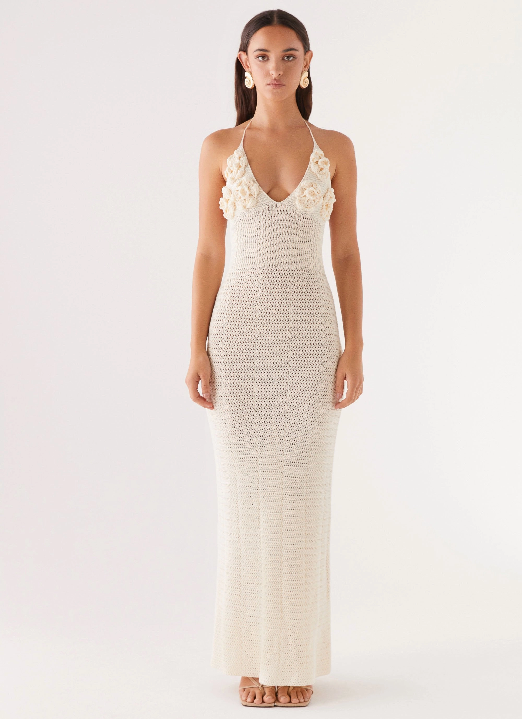 Zara Rose Crochet Maxi Dress - Ivory Profile Enhancer