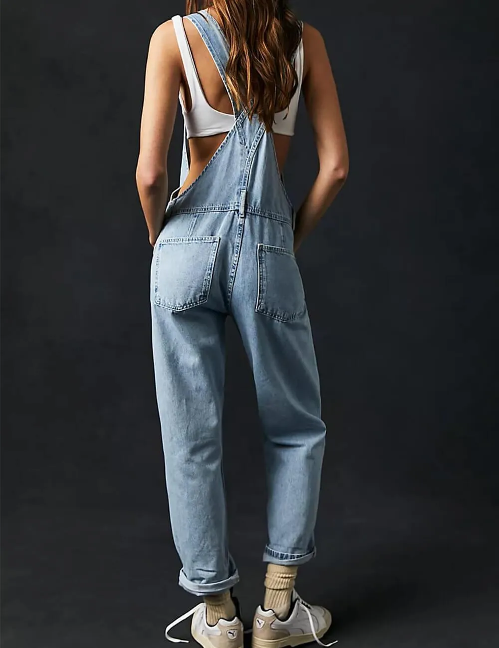 Ladies Casual Pocket Denim Overalls SKJ540
