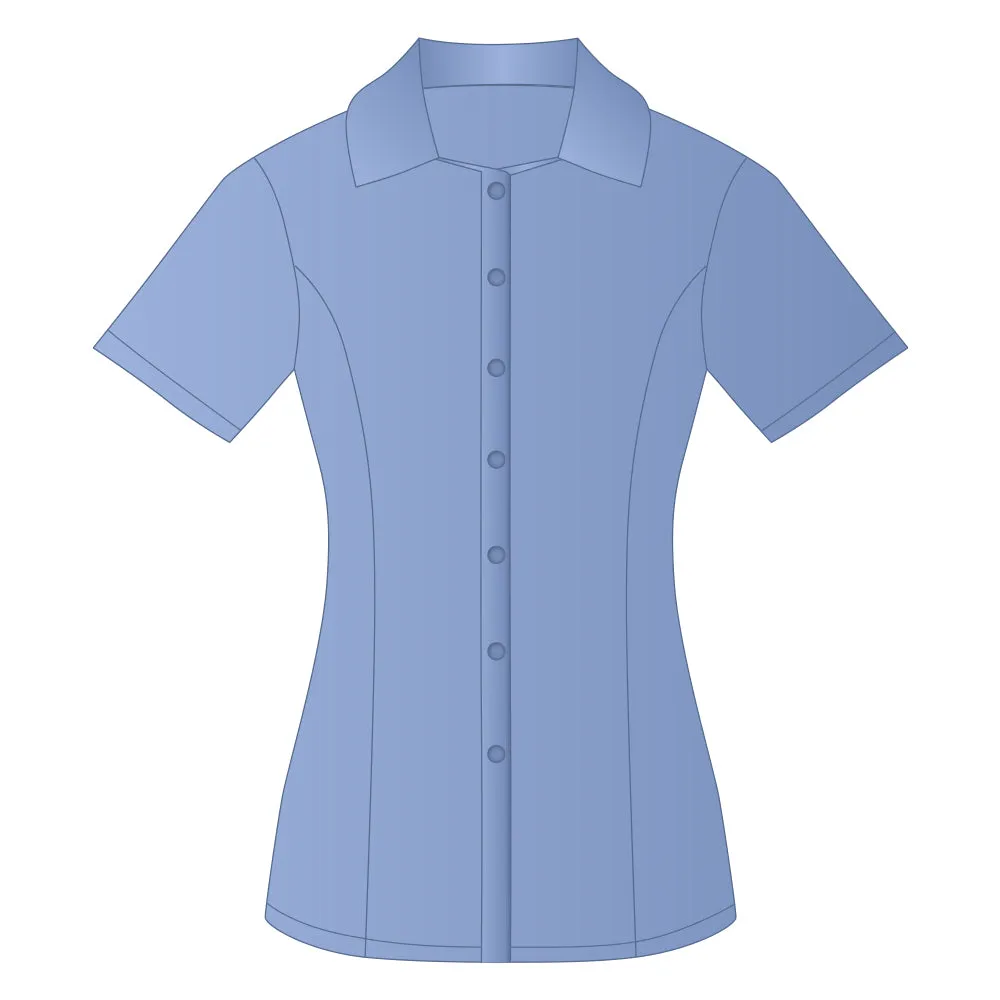 Ladies Everday Short Sleeve Shirt Blue Lake