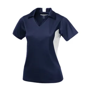 Ladies Snag Resistant Colour Block Sport Shirt True Navy-White