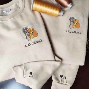 Lady The Tramp Couple Hoodies - Custom Embroidered Matching Hoodies For Couples
