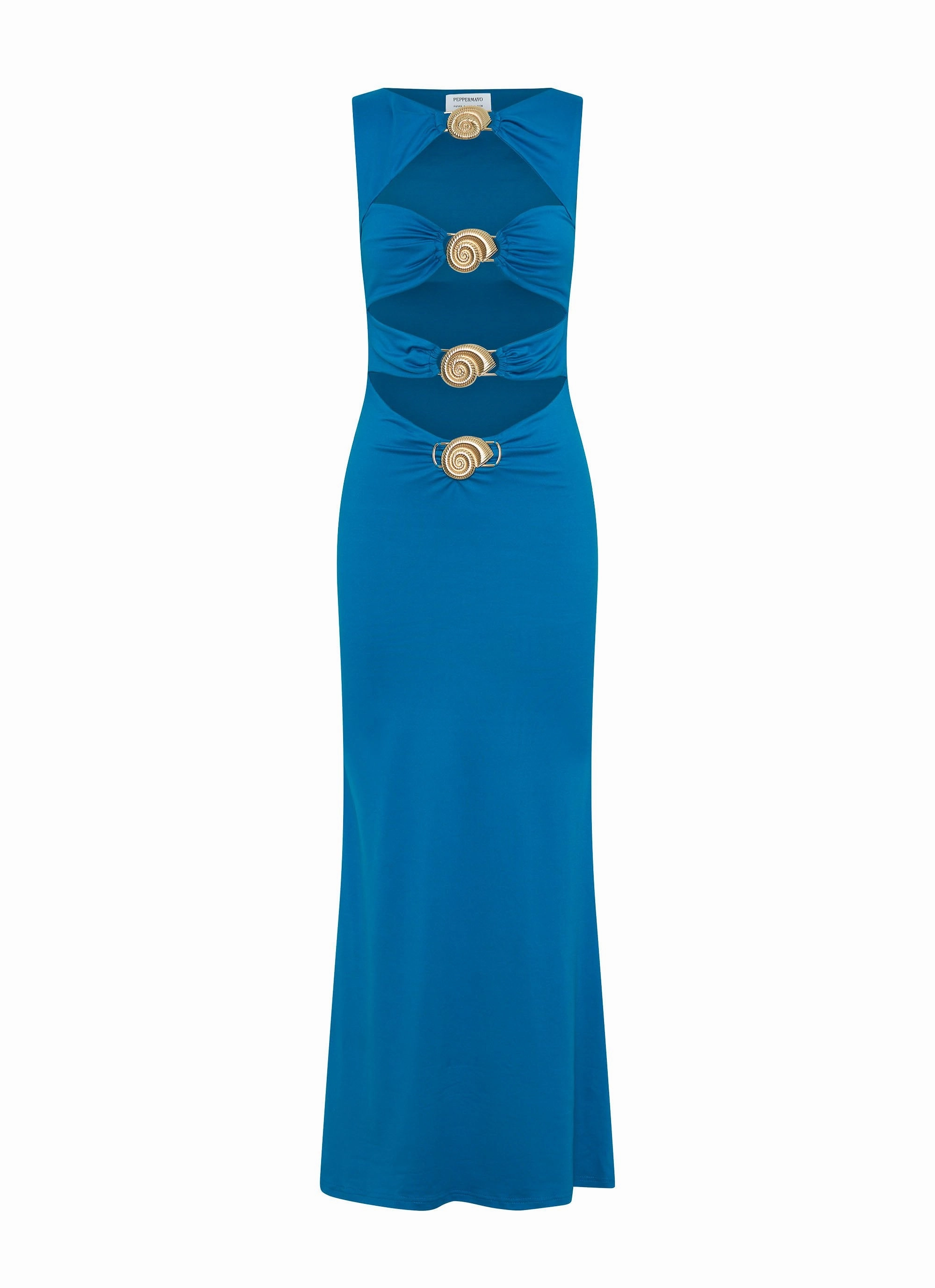 Effortless Layer Wear Easy Vibe Lagoon Cut Out Maxi Dress - Royal Blue