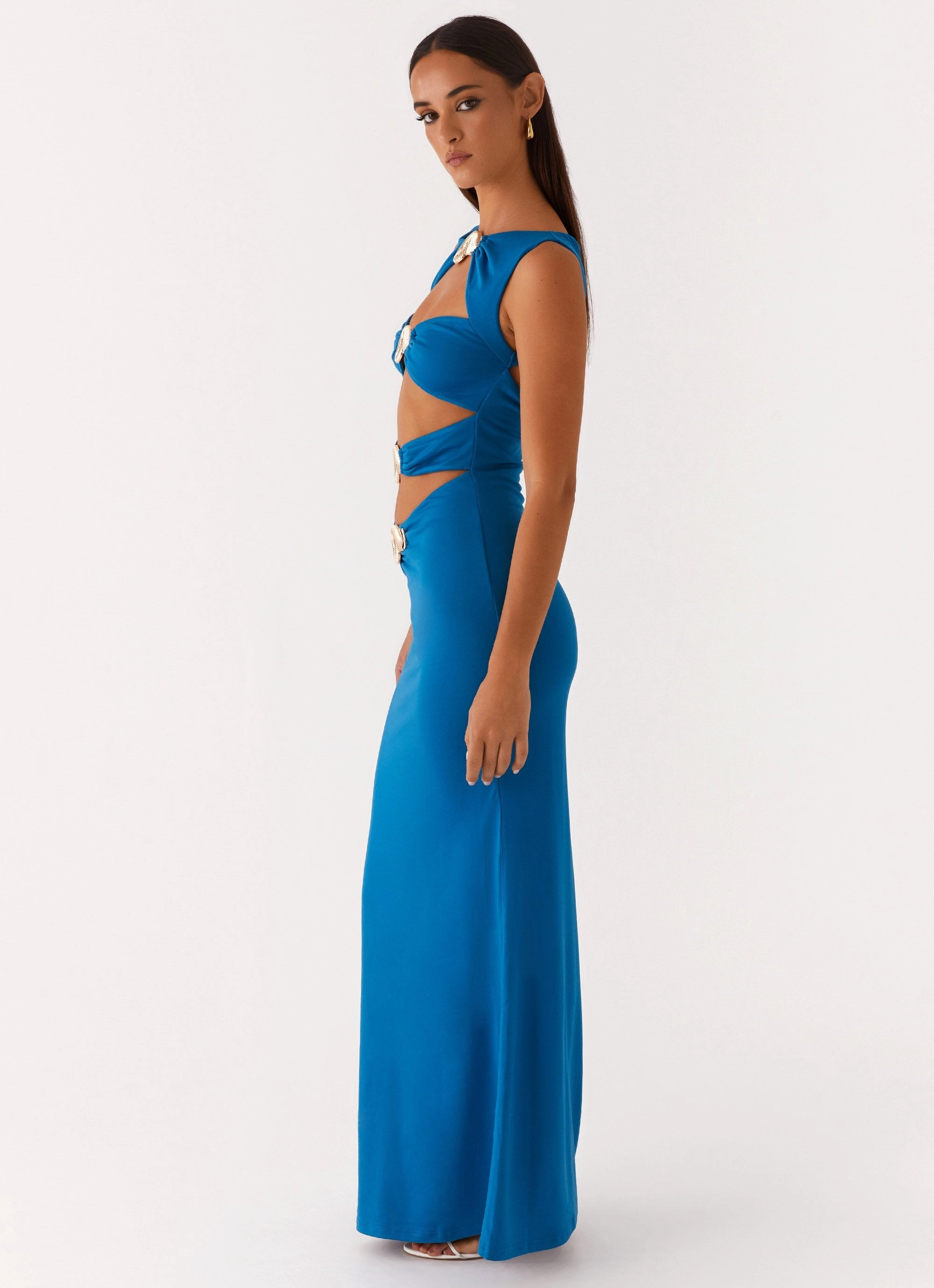 Soft Material Lagoon Cut Out Maxi Dress - Royal Blue
