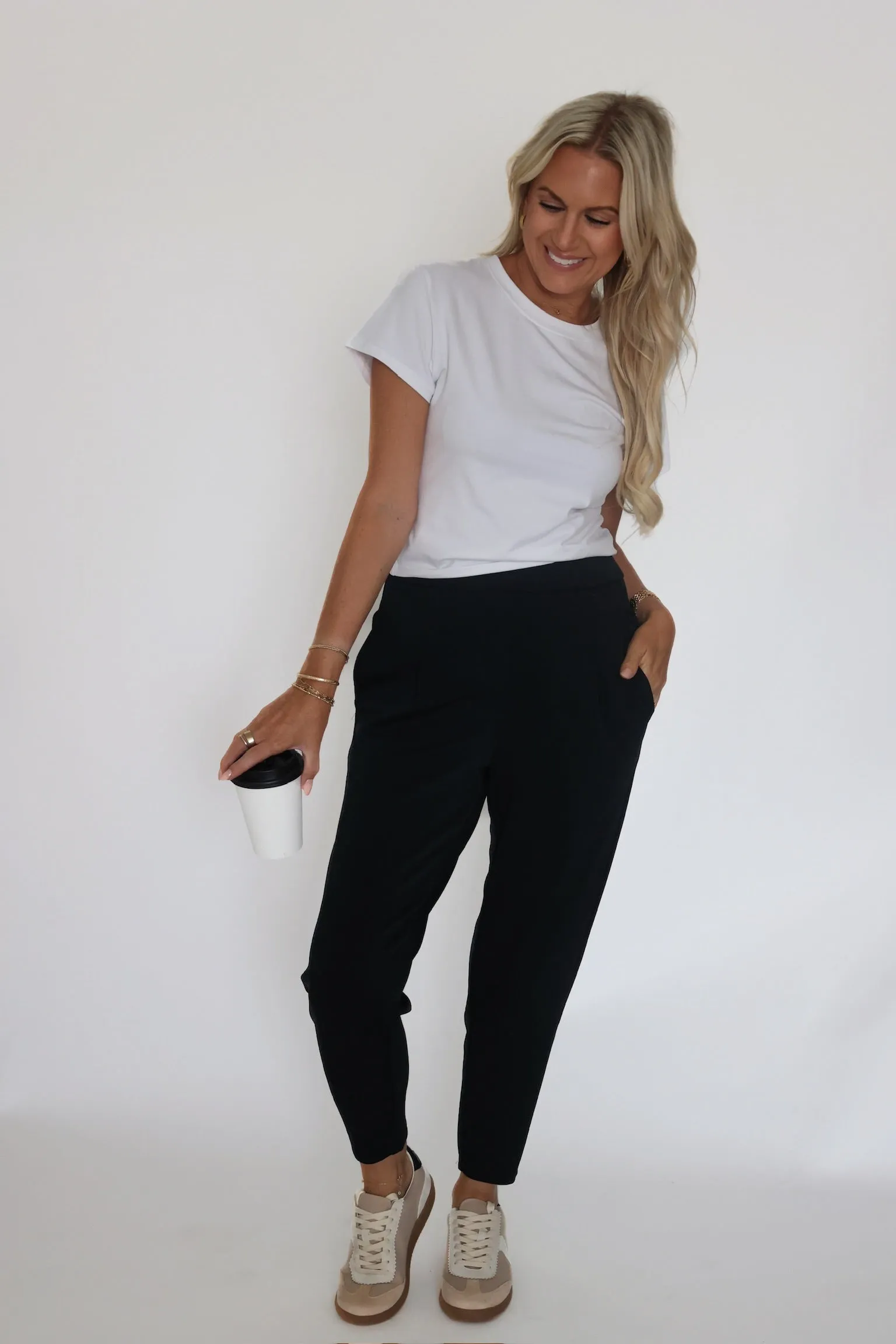 Double Needle Stitching Practical Fit Laguna Scuba Pant- Black