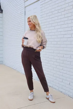 Form Fitting Tear Resistant Fabric Laguna Scuba Pant- Espresso