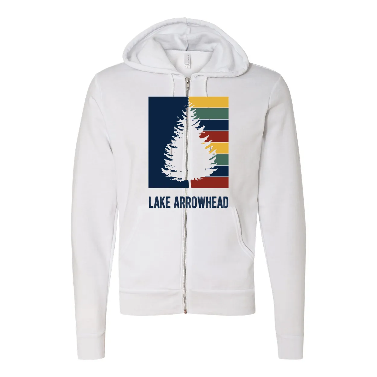 Lake Arrowhead Striped Tree - Zip-up Hoodie