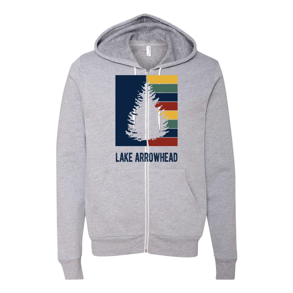 Lake Arrowhead Striped Tree - Zip-up Hoodie