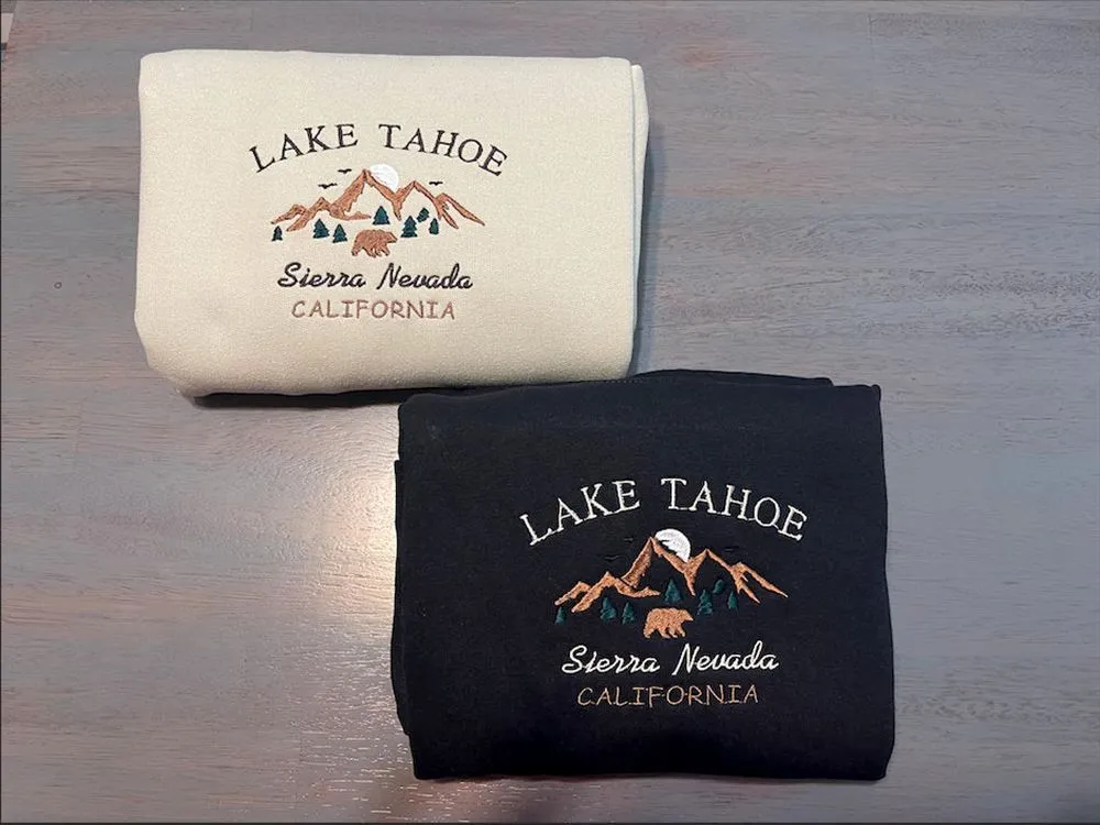 Lake Tahoe Embroidered Sweatshirt, Women's Embroidered Sweatshirts