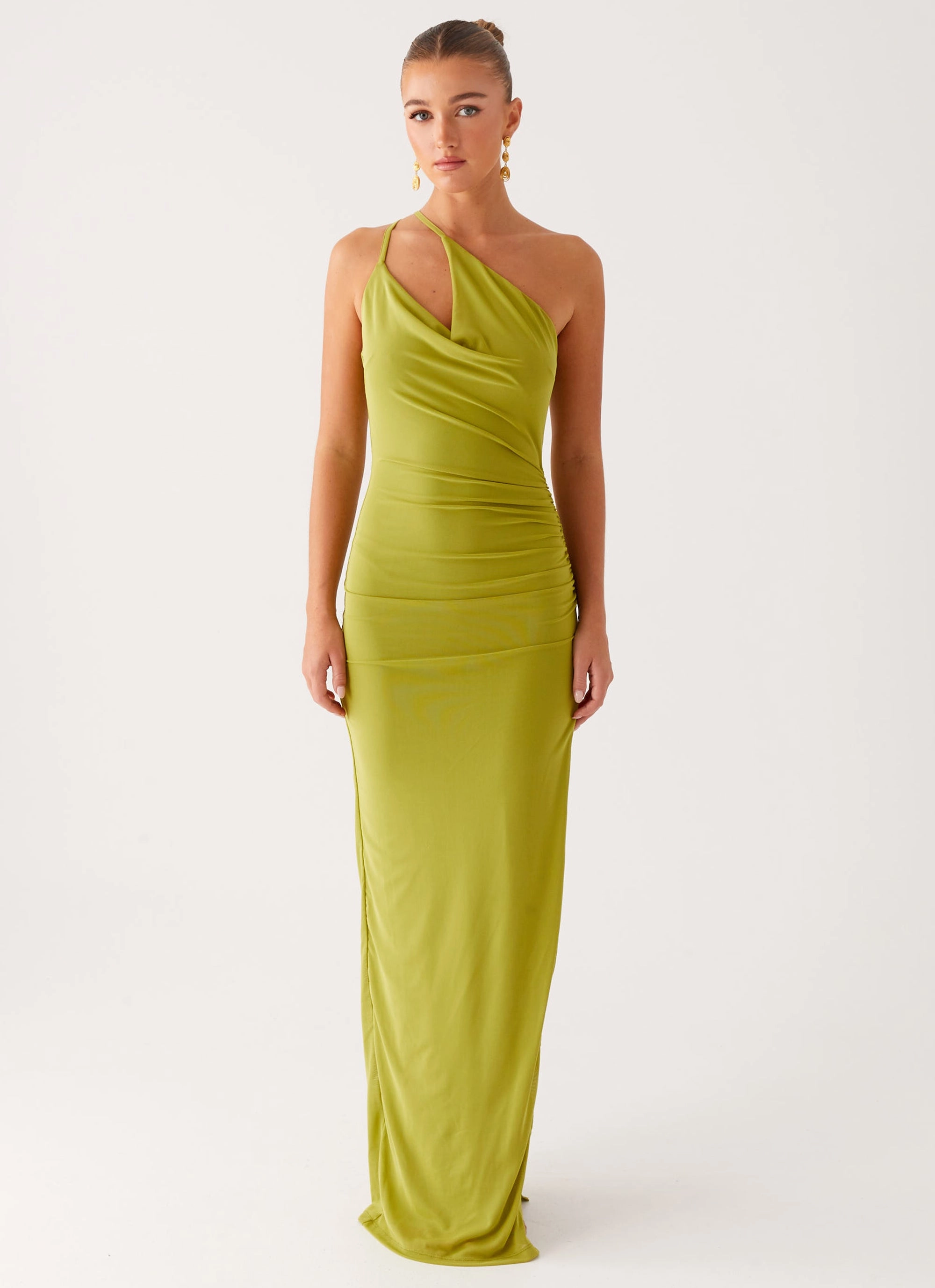 Lamara Maxi Dress - Green Polished Wear Pleated design