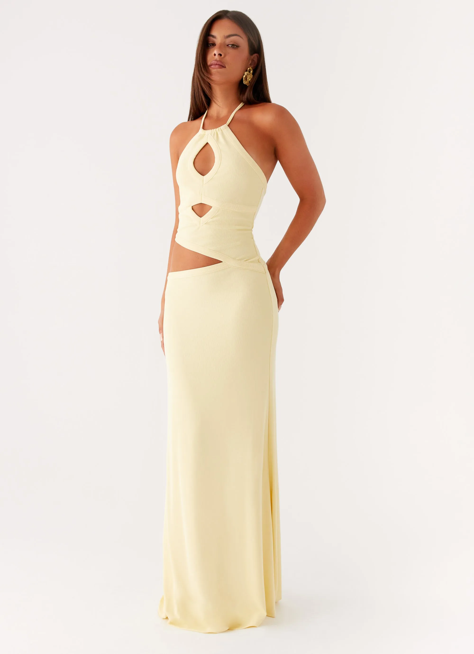 Classic Move everyday staple Lanah Cut Out Maxi Dress - Yellow