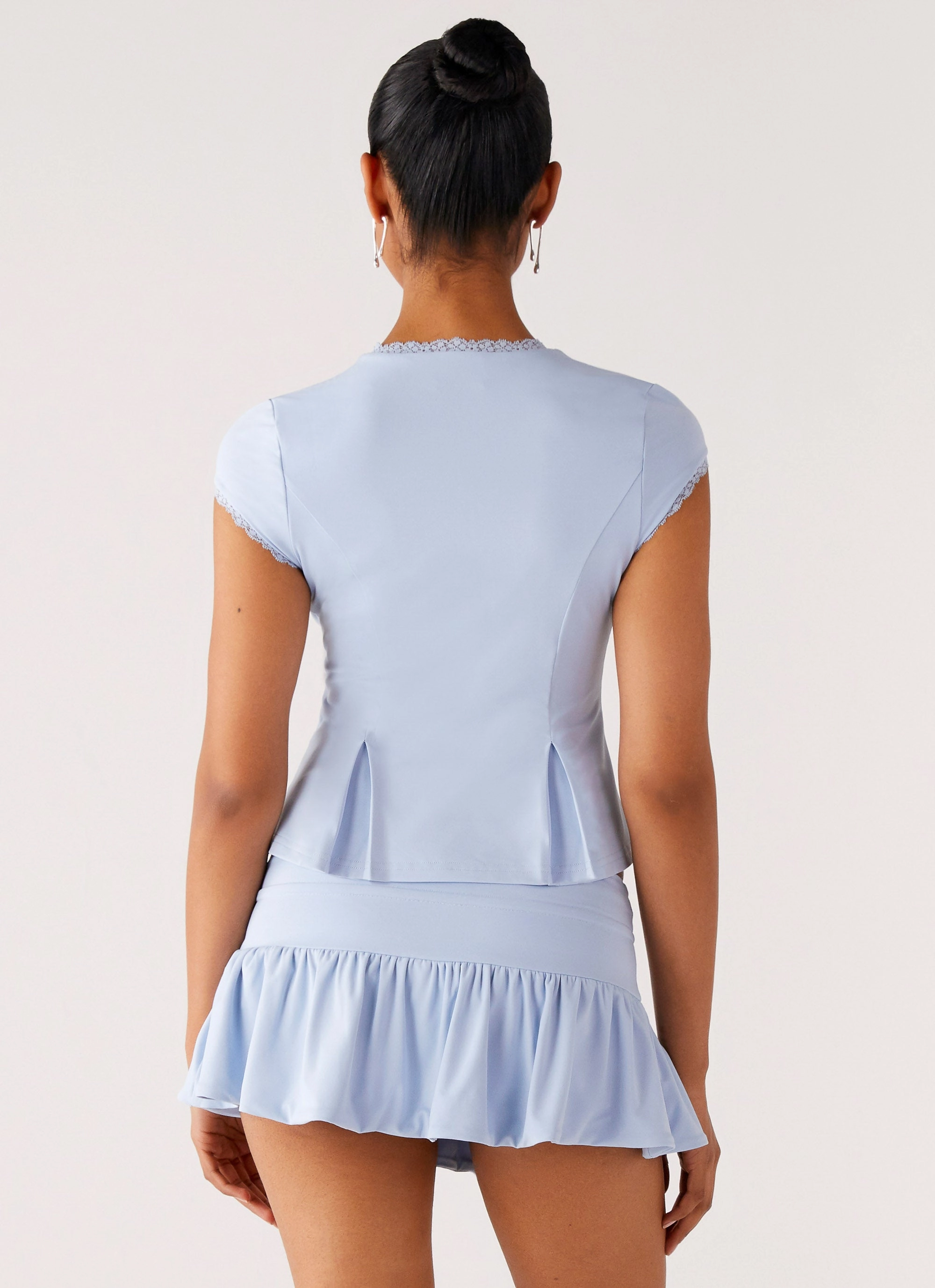 Landon Mini Skort - Blue Casual Chic