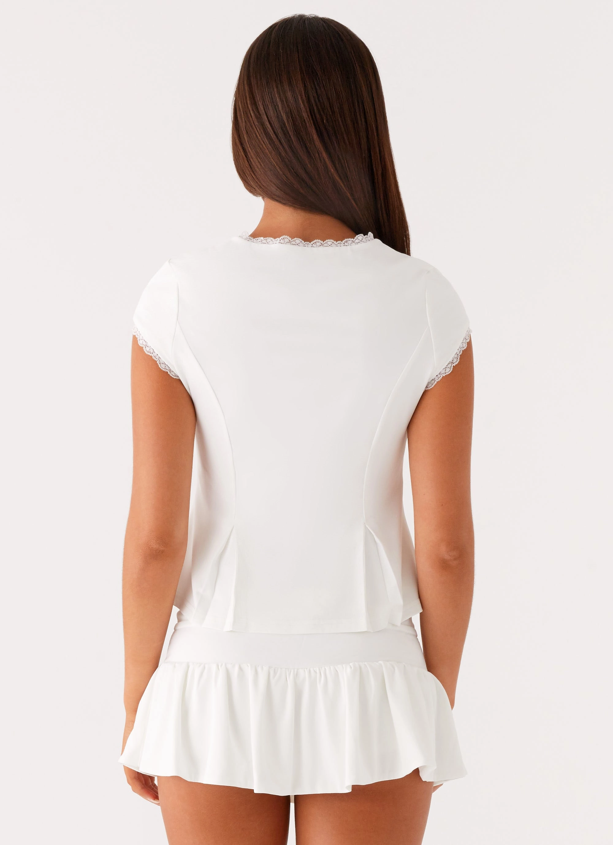 Landon Mini Skort - White Back Slit Light Touch