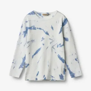 Langærmet T-shirt Stig - blue tie dye