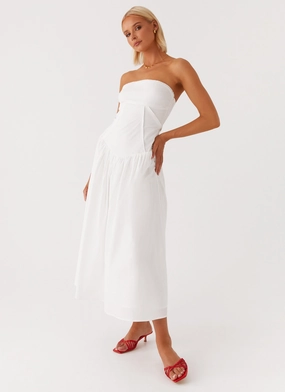 Larnie Midi Dress - White Light Cloud
