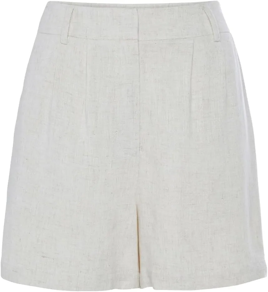 LASCANA Women's High Waisted Tailored Shorts, Tan, 10