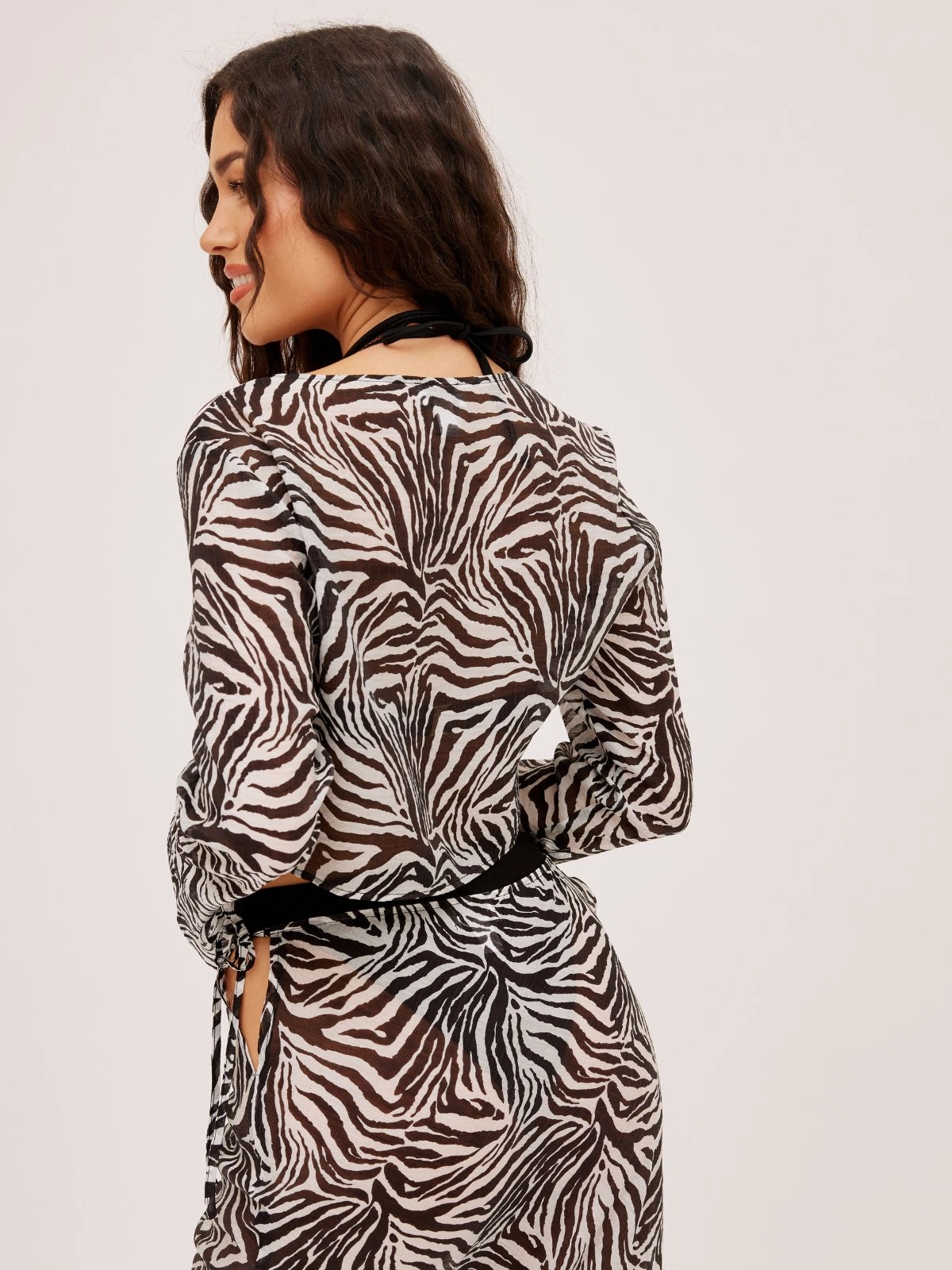 Malibu Sheer Beach Maxi Skirt / Zebra Vibe Ready Roll Up Hem