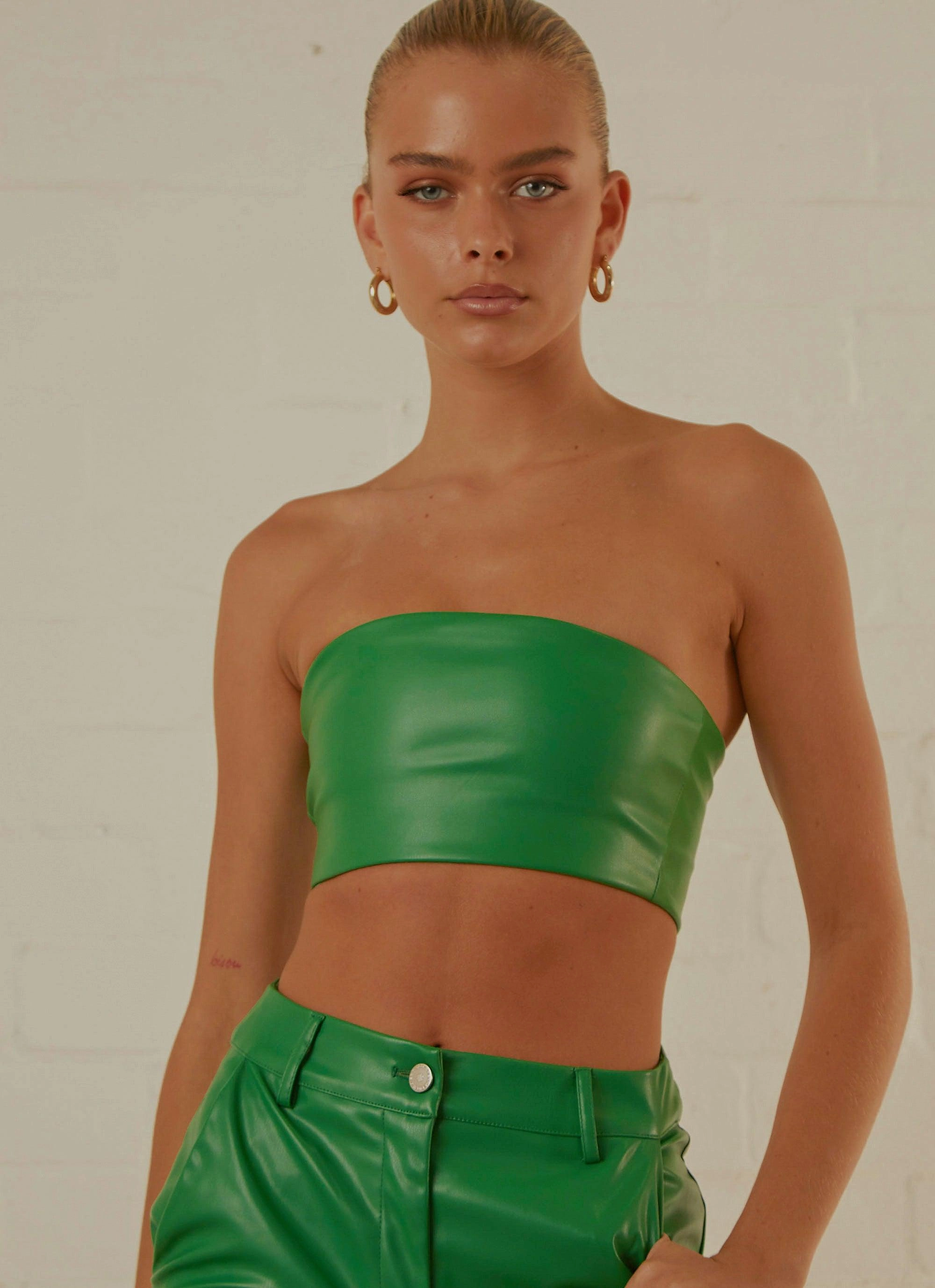Late Night Dance Crop Top - Jade Green ReinforcedEdges EthicallySourcedMaterial