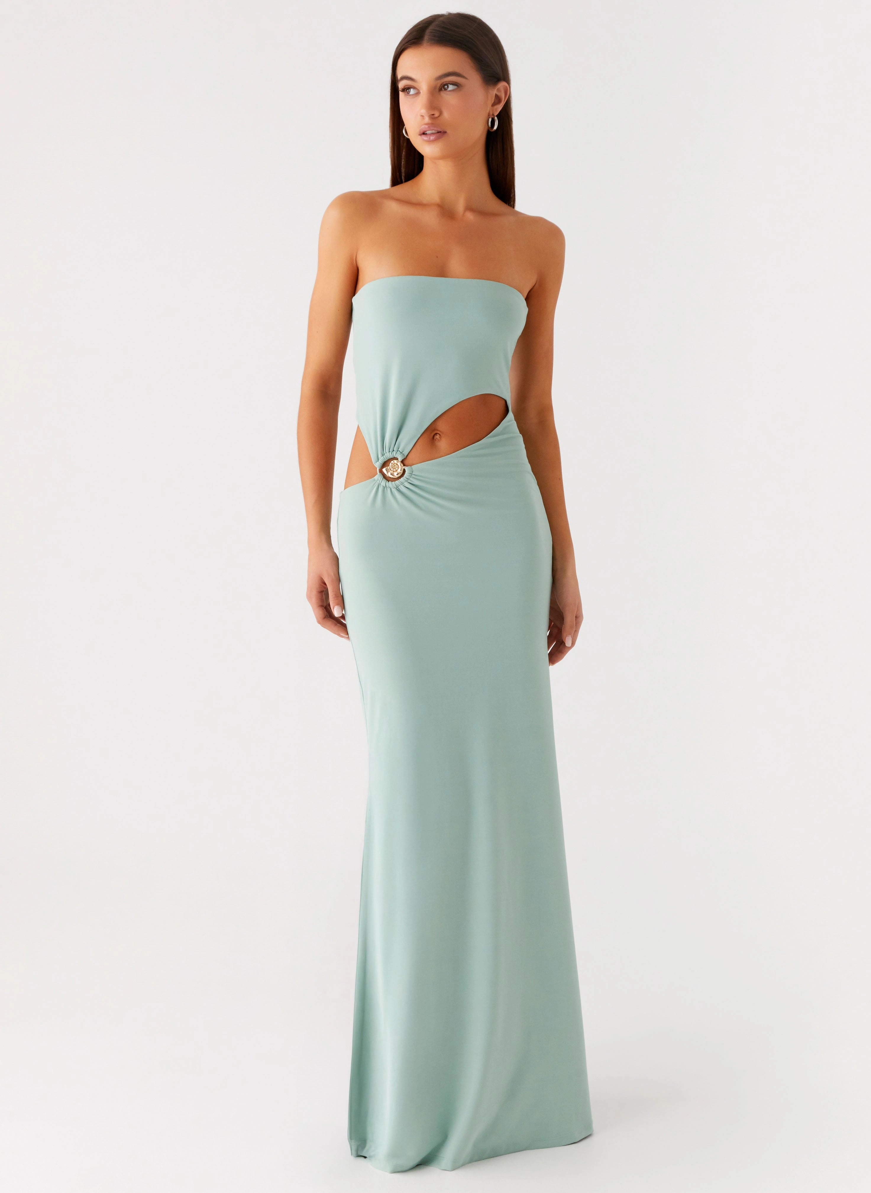 Sleek Waist Comfy and Chic Laurella Maxi Dress - Sage