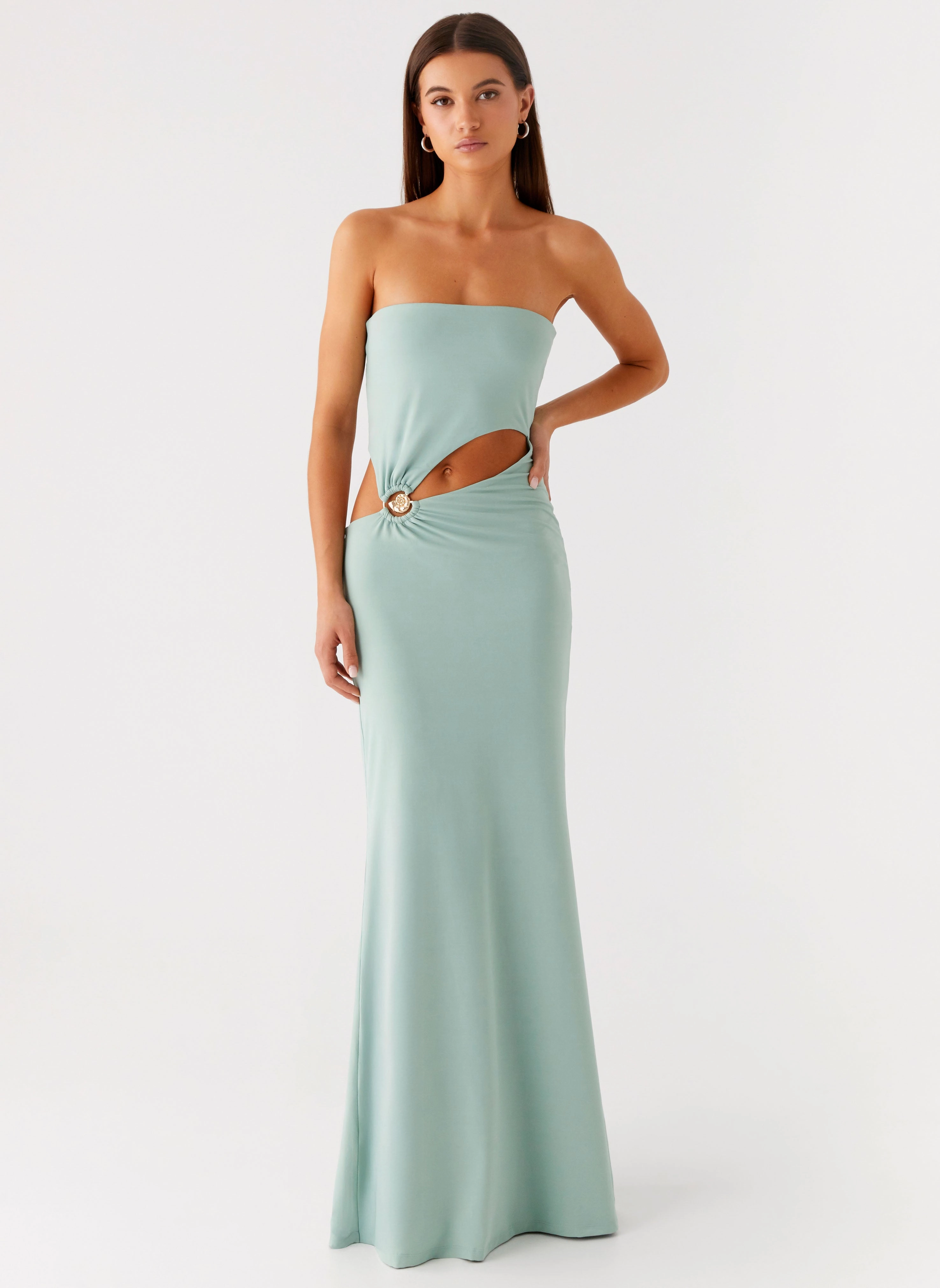 Laurella Maxi Dress - Sage Timeless Fit Look Tulle Air