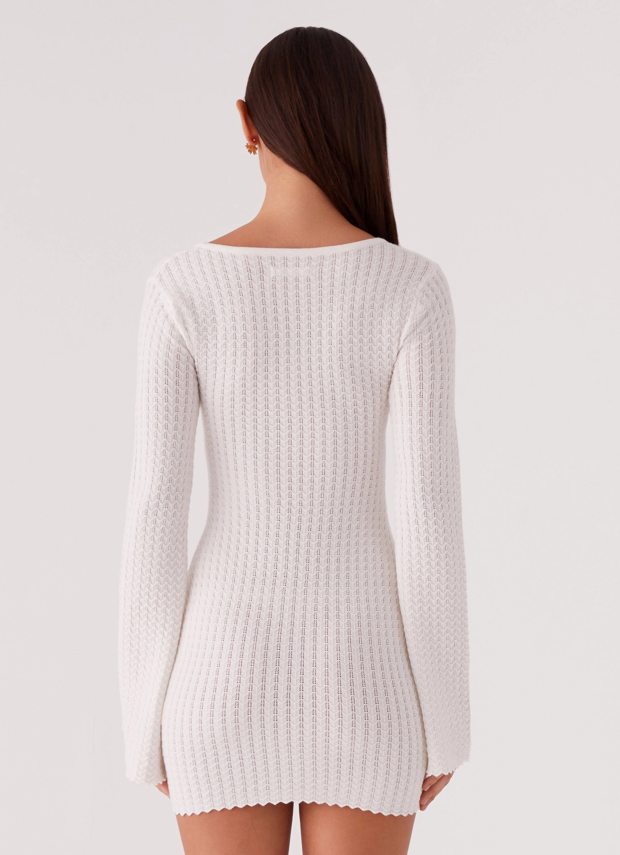 Lavelle Knit Mini Dress - Ivory Cozy and Comfortable