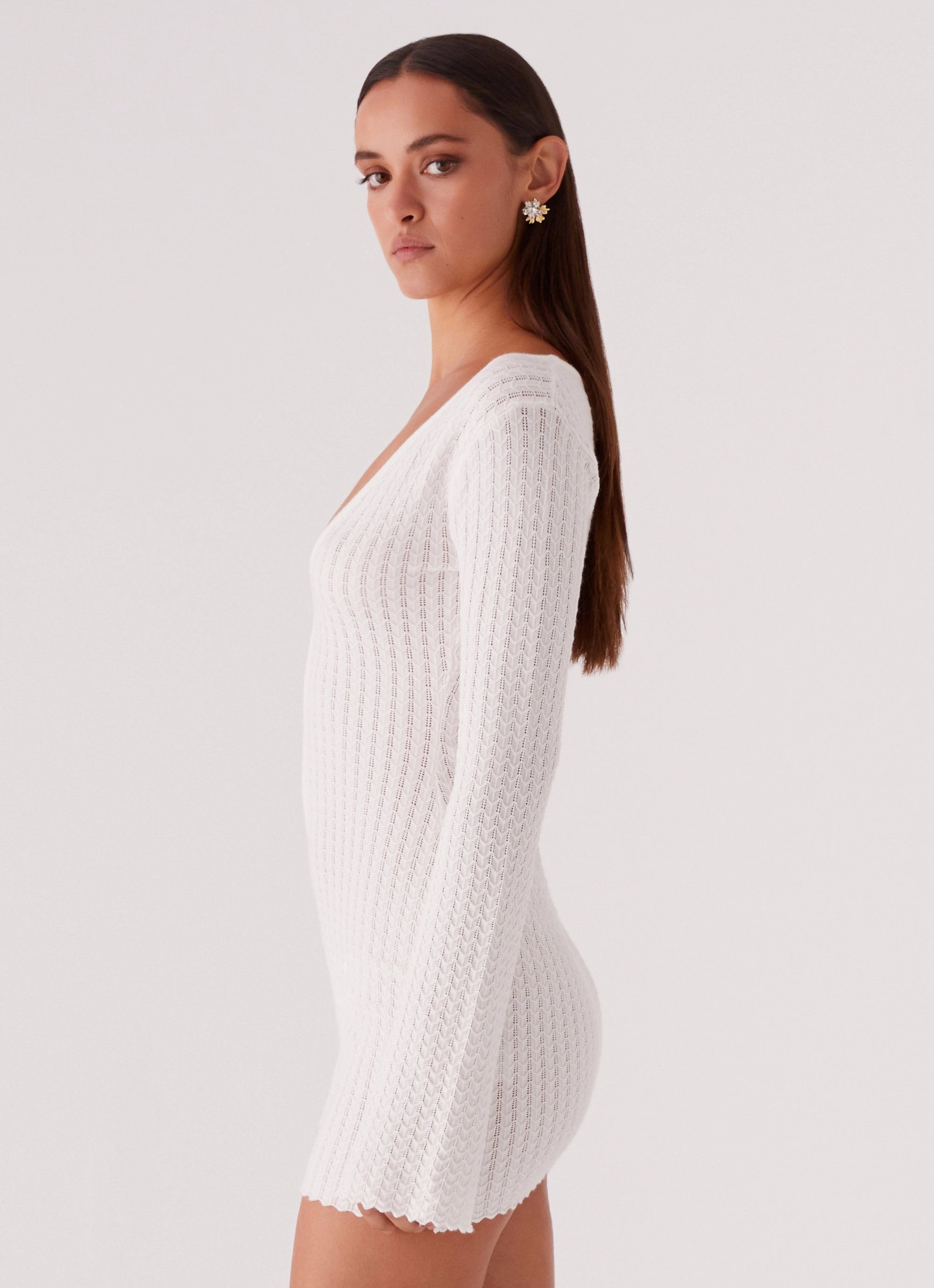 Light Touch Lavelle Knit Mini Dress - Ivory