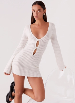 Lavelle Knit Mini Dress - Ivory Kind Light