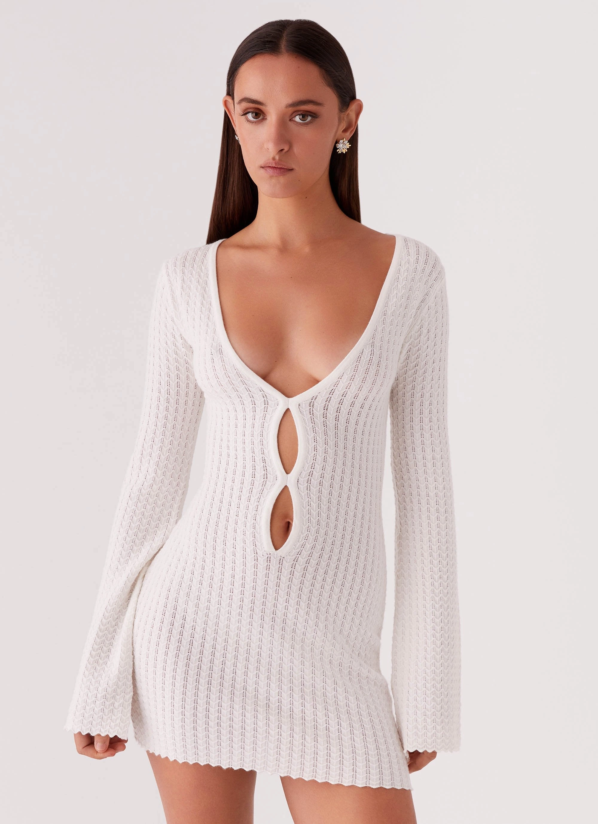Lavelle Knit Mini Dress - Ivory Color-Blocked