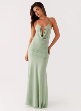 Norah Maxi Dress - Sage Soft-Lining Balanced Tone
