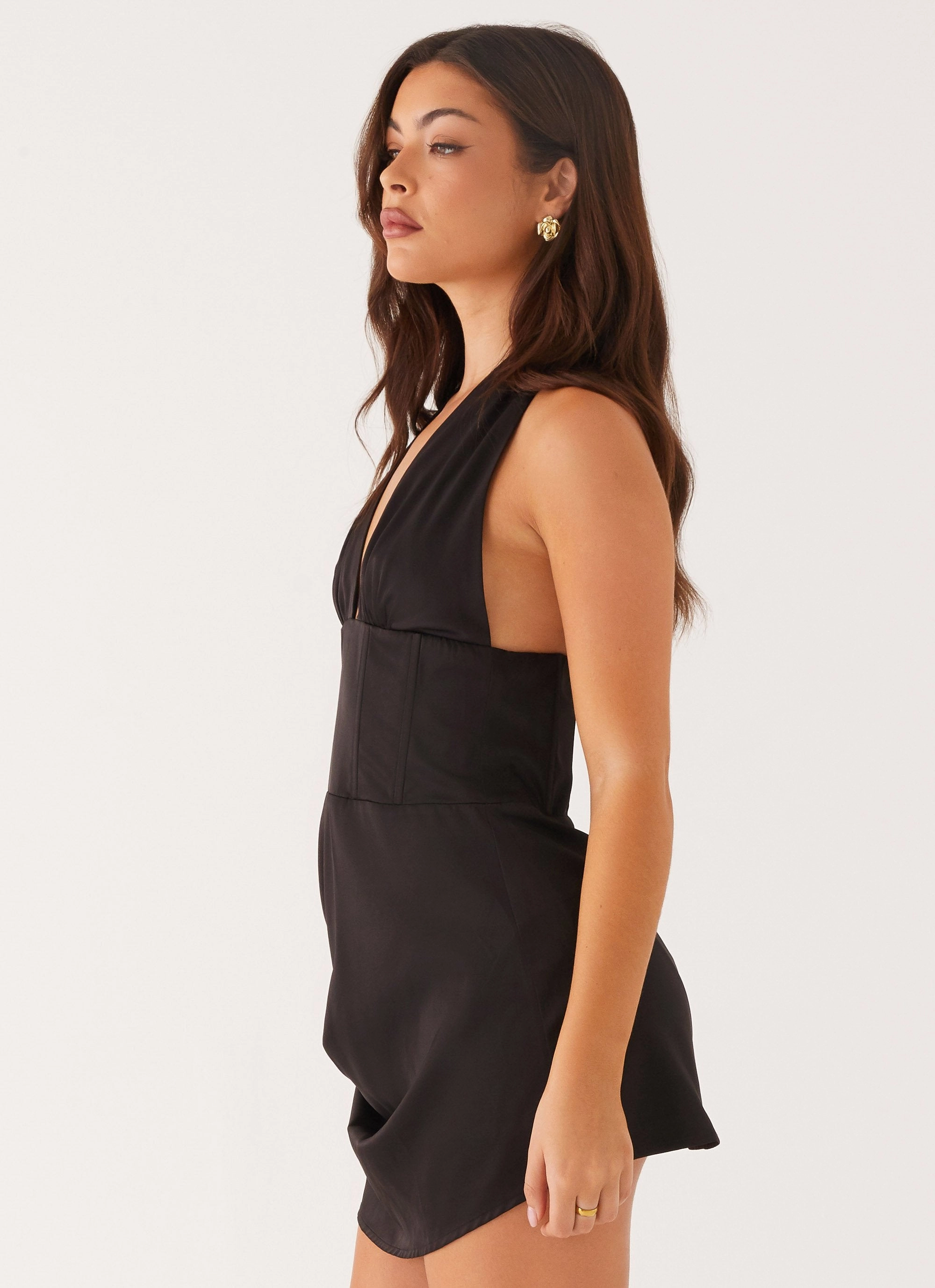 Abbey Mini Dress - Black Back-Pocket Smart and Chic