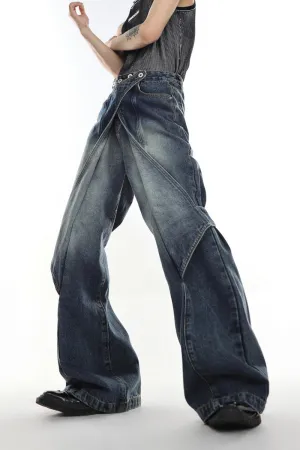 Layered Flared Denim Jeans