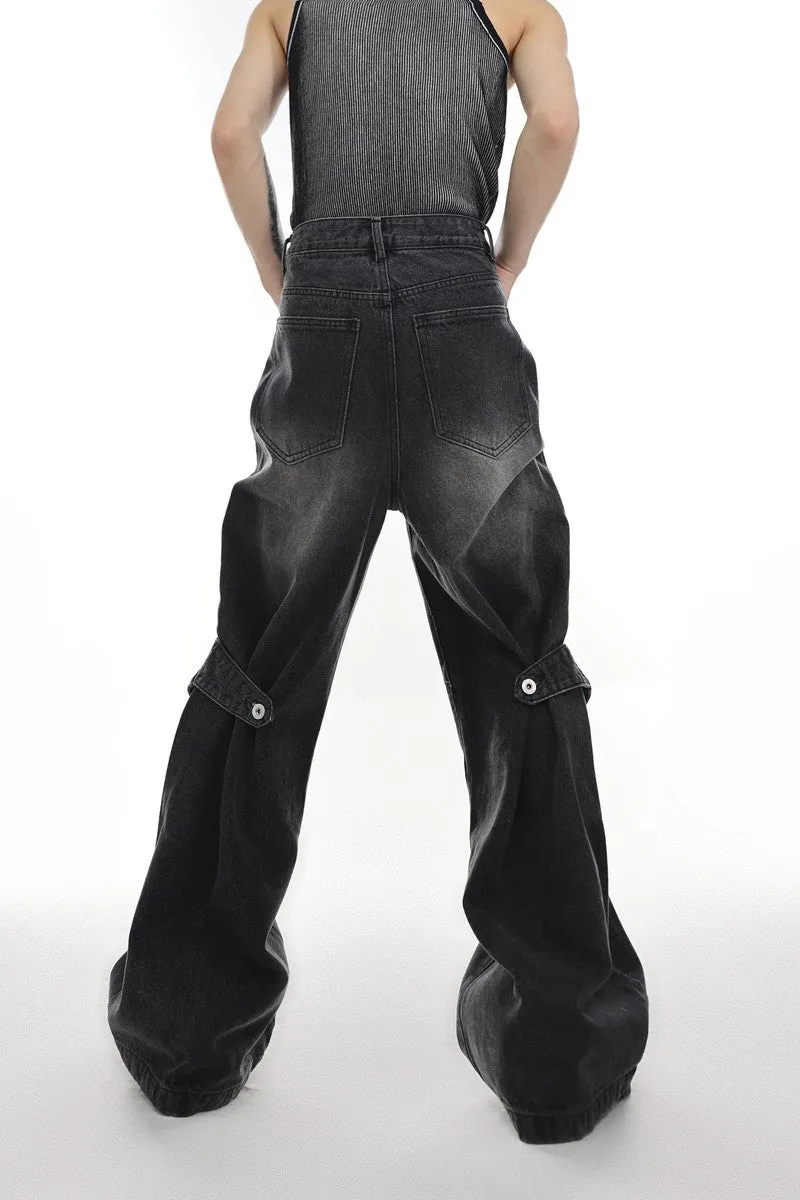 Layered Flared Denim Jeans