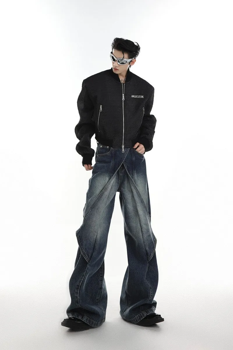 Layered Flared Denim Jeans