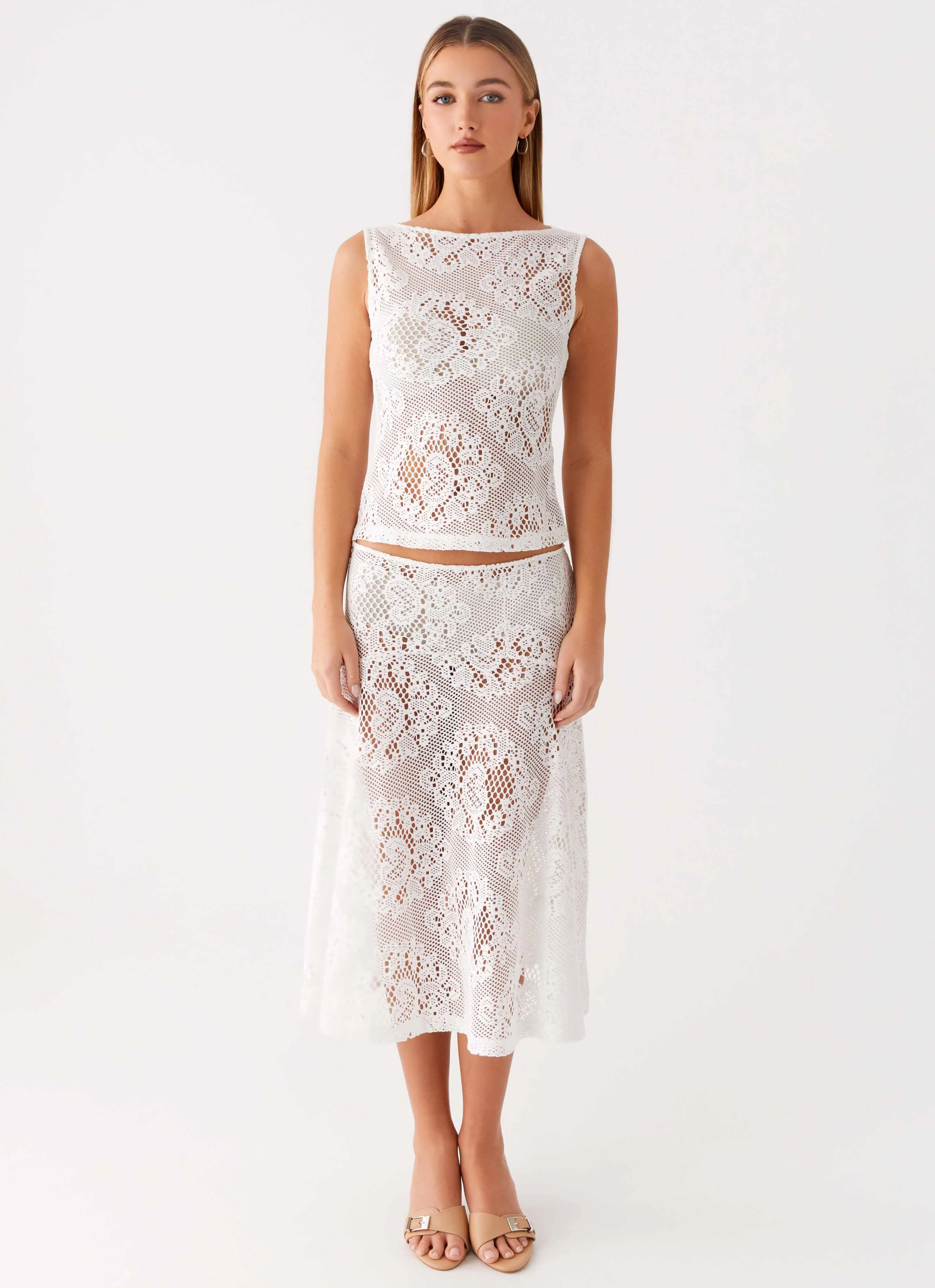 Virelle Lace Top - Ivory TaglessNecklineComfort