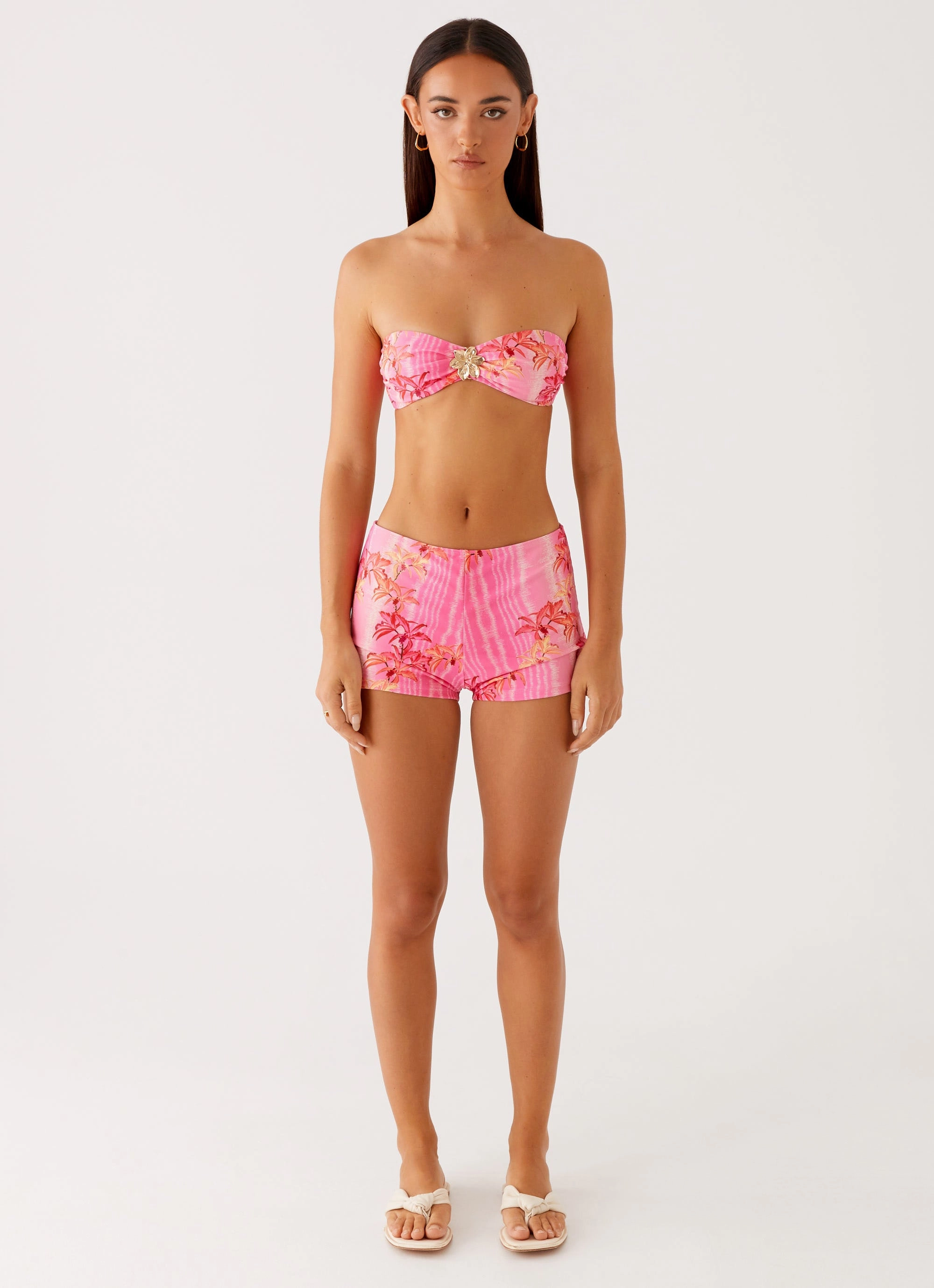 Dynamic Tension Control Layli Swim Shorts - Tropical Pink Print