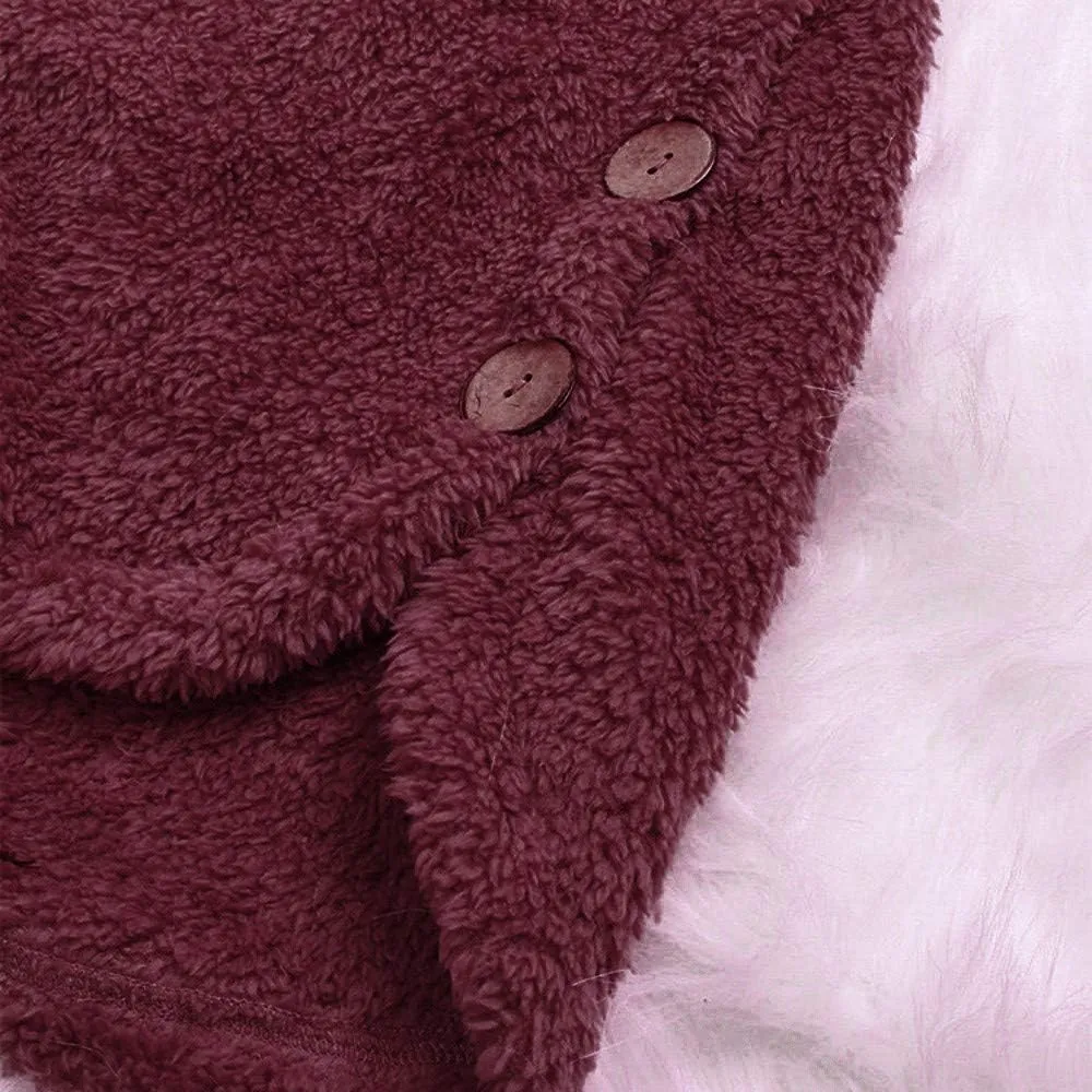 LCMTWX Womens Fuzzy Fleece Jacket Pullover Tail Loose Women Coat Tops Women's Coat Outerwear with Pockets Ski Jackets For