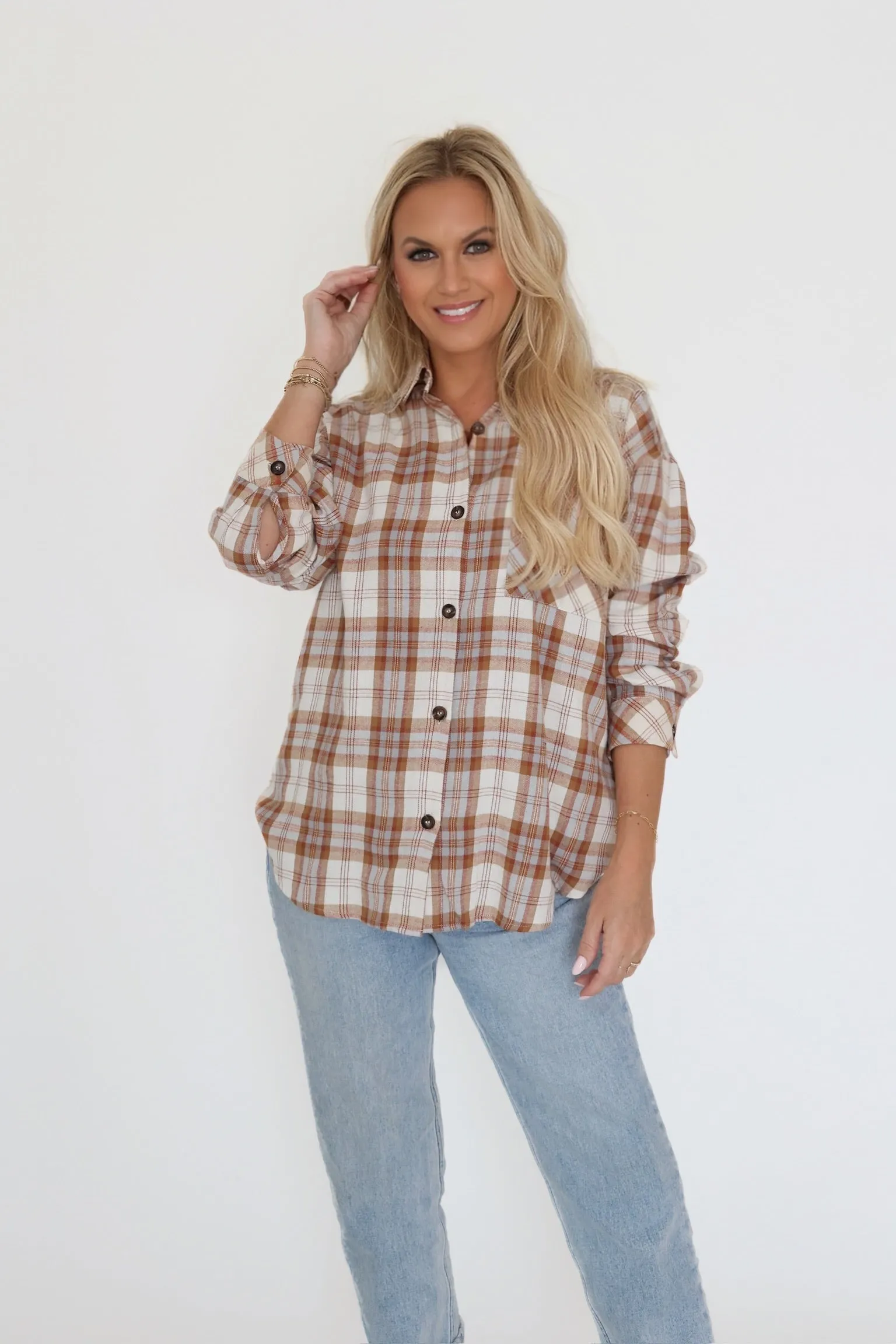 MultiPurposeUtility Leah Plaid Shirt - Camel