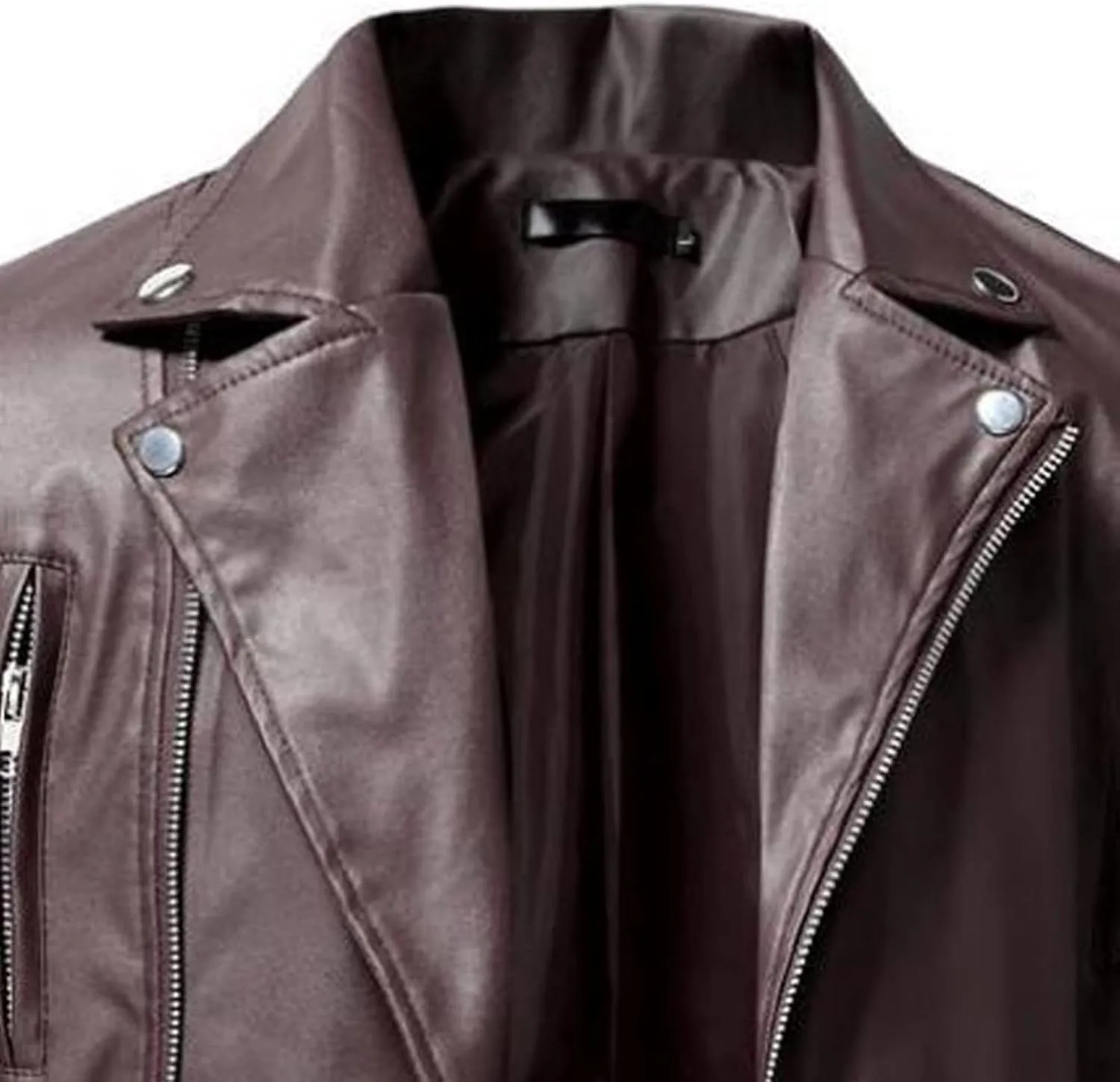 Leather Jackets for Men, Faux Bomber Jacket Men Motorcycle Notch Lapel Moto Biker Coat Zip Up Bomber Jackets Outerwear